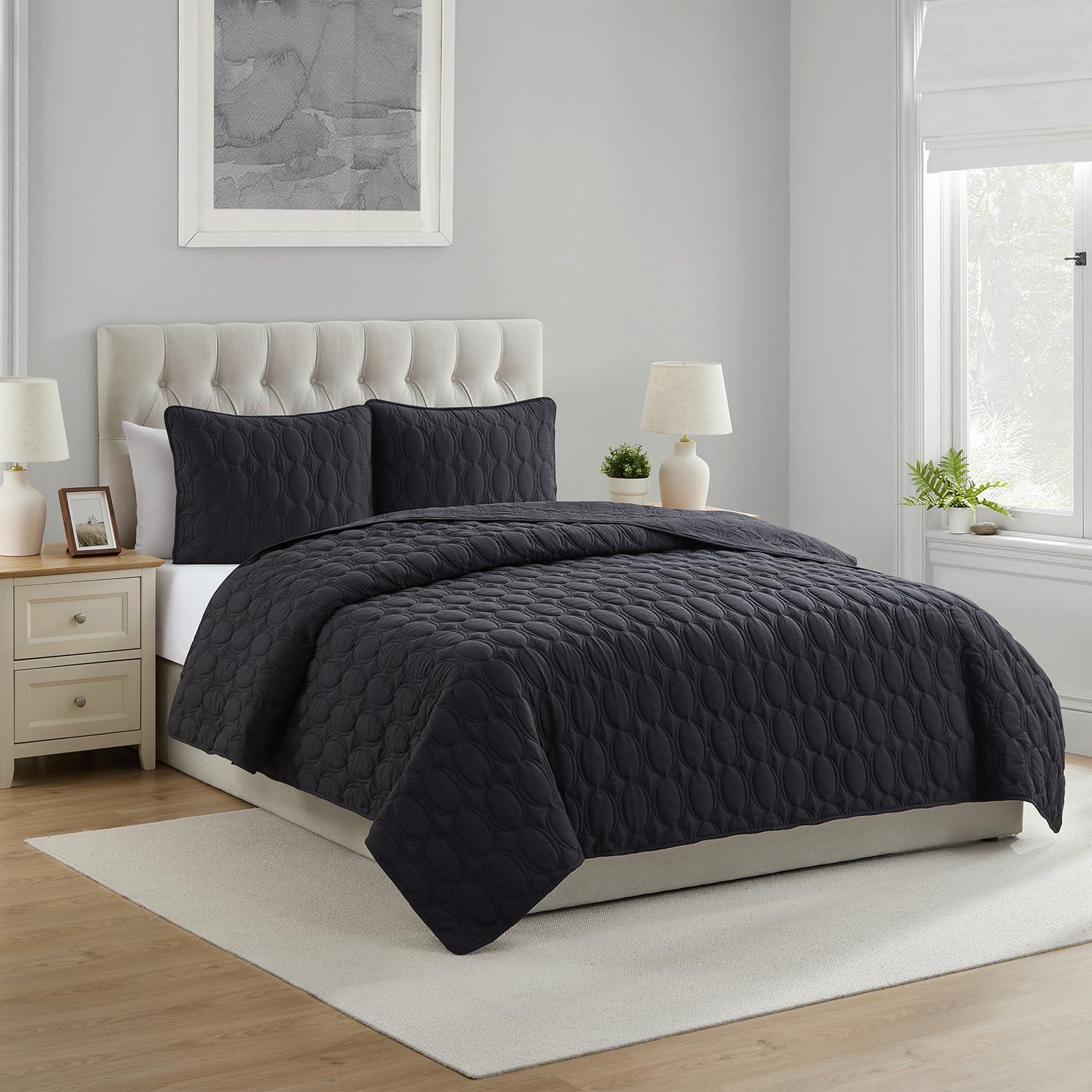 Nina Embossed Basketweave Quilt Set