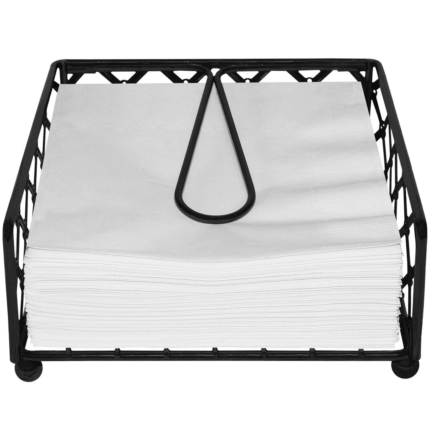 Blue Donuts Lattice Collection Napkin Holder – Napkin Holders for Tables, Dining Table Napkin Holders for Kitchen, Flat Napkin Holder, Black