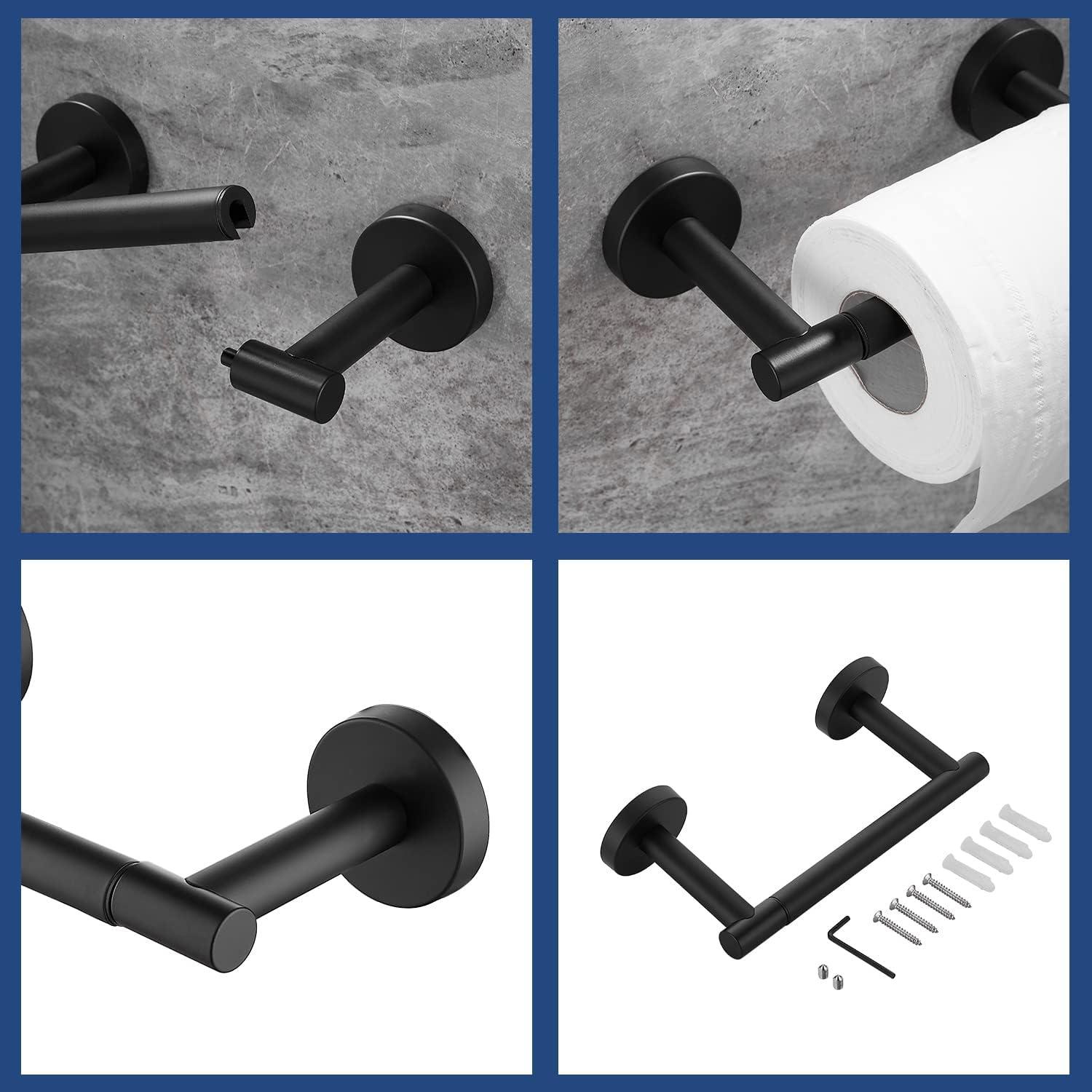 Matte Black Stainless Steel Wall Mounted Toilet Paper Holder