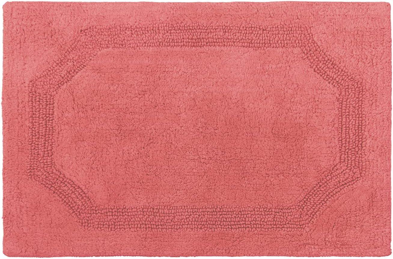 Laura Ashley Reversible Cotton 17 x 24 in. Bath Mat, Coral
