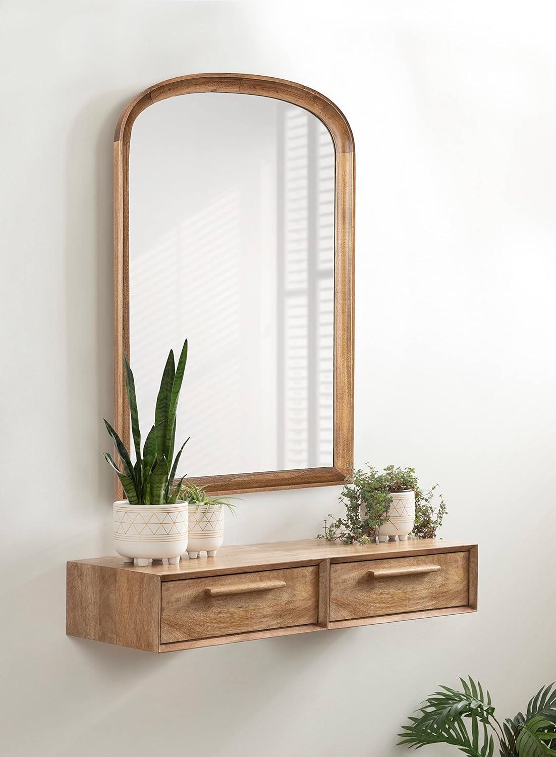 24"x36" Hatherleigh Basket Arch Wall Mirror - Kate & Laurel All Things Decor