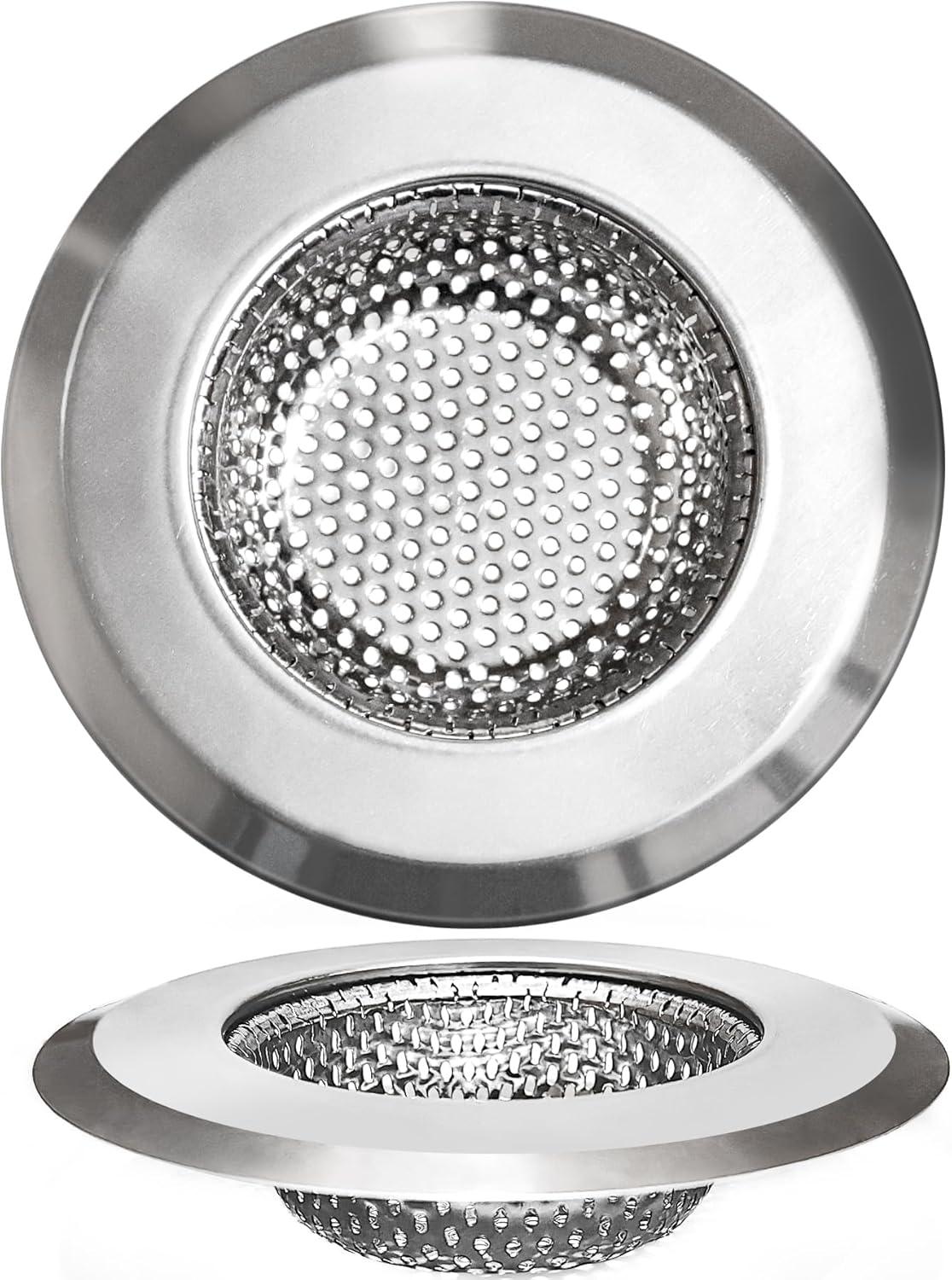 CoKoou 4.5 Inch Kitchen Sink Strainer - Stainless Steel Sink Strainers Food Scraps Catcher for Kitchen (2 Pack)