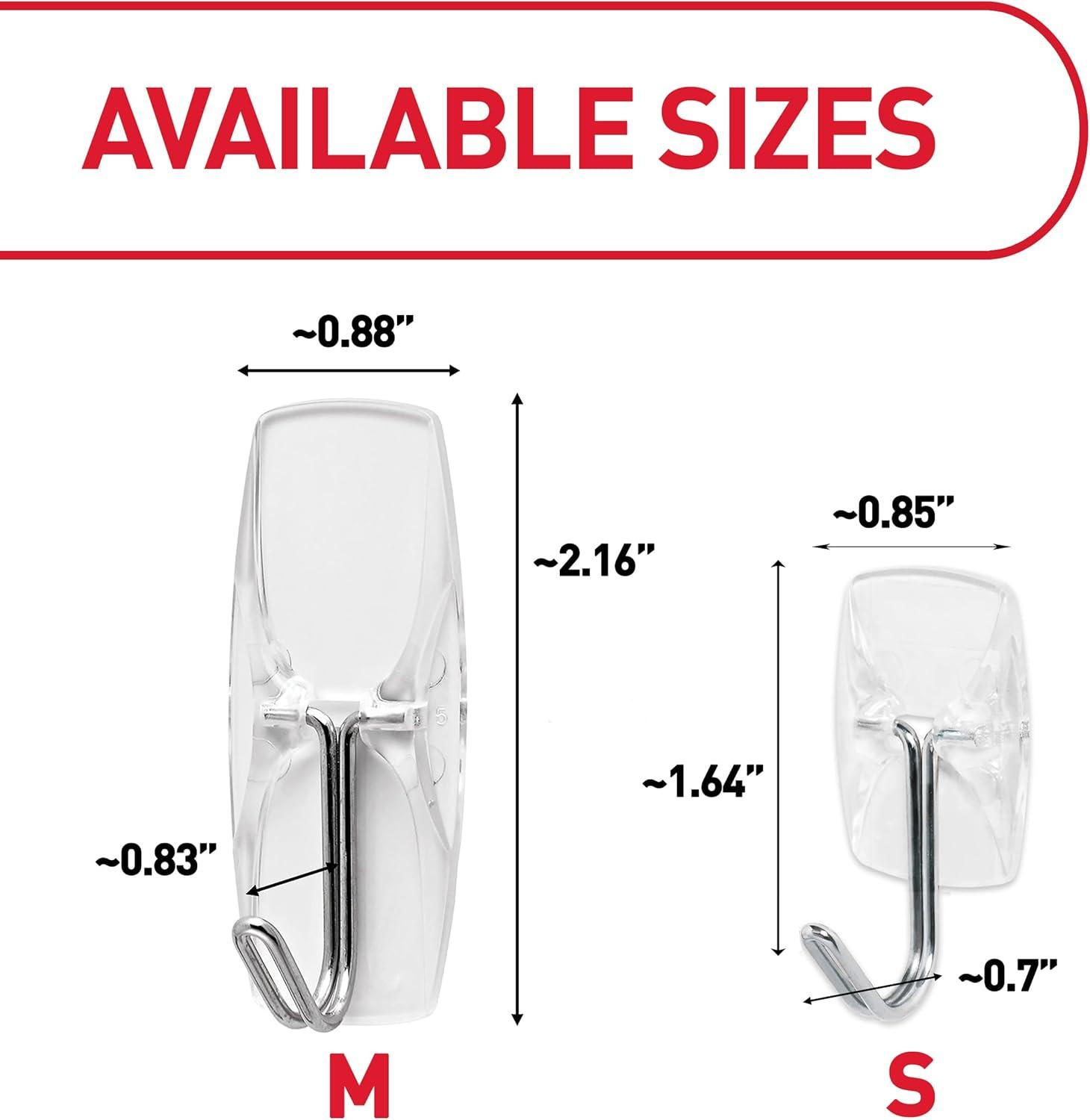 Command CL067-10NA Small Wire Hooks that holds 0.5 lb in Easy To Open Packaging, 10 Hooks, Clear, 10 Hooks