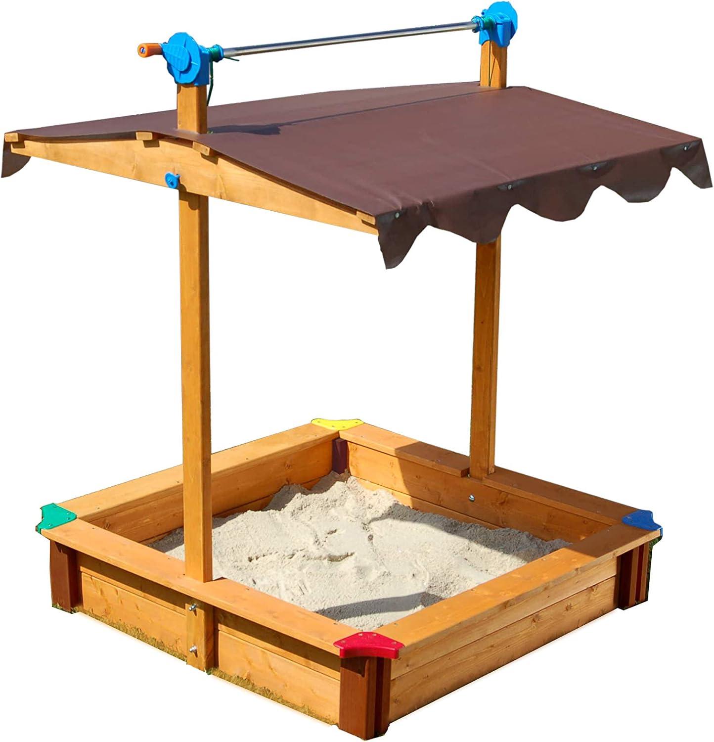Exaco Exaco 40'' x 51'' Solid Wood Sandbox with Cover