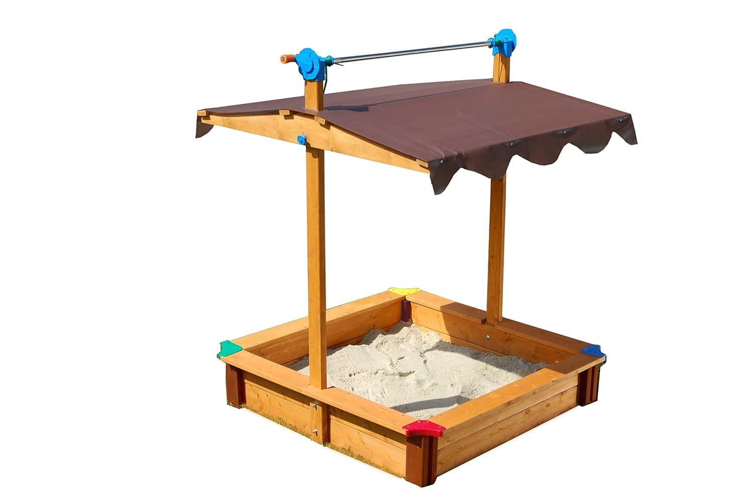 Exaco Exaco 40'' x 51'' Solid Wood Sandbox with Cover