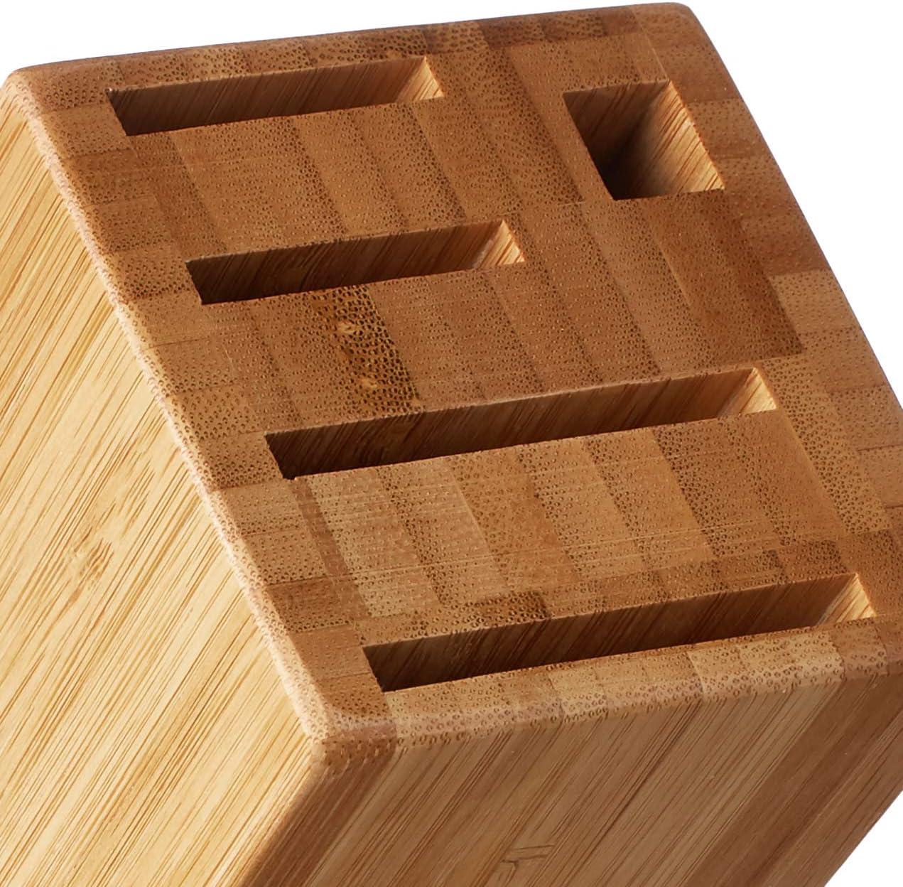 Natural Bamboo 6-Slot Slimline Knife Block Holder