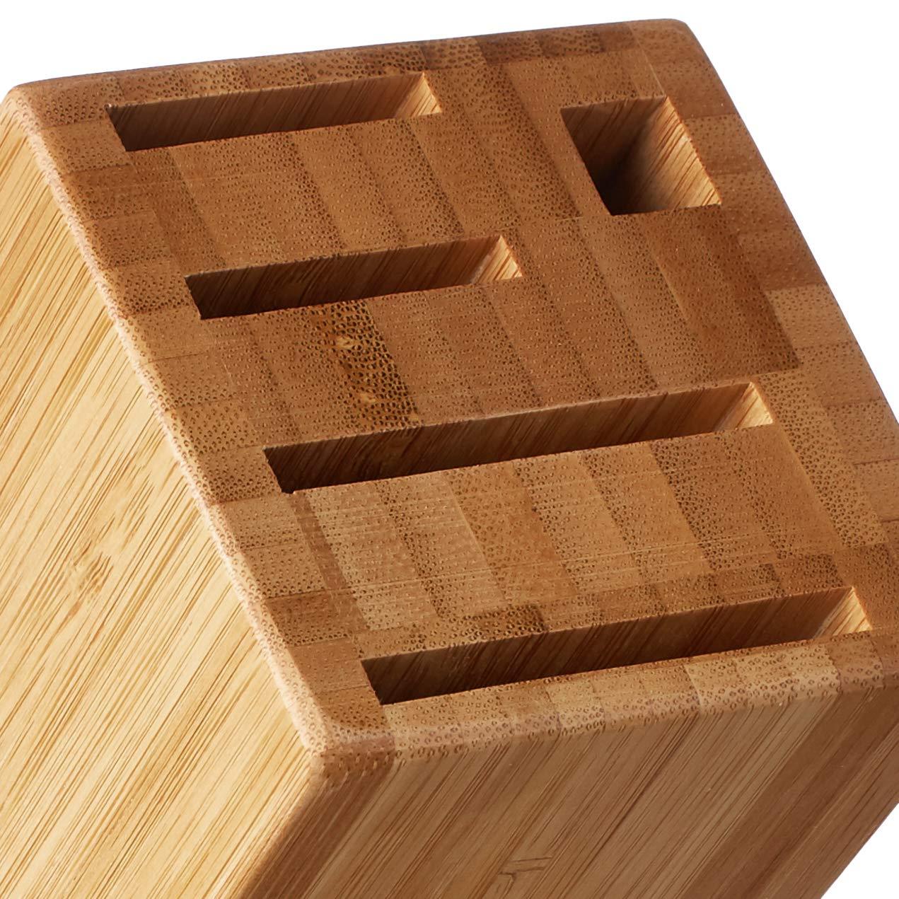 Natural Bamboo 6-Slot Slimline Knife Block Holder
