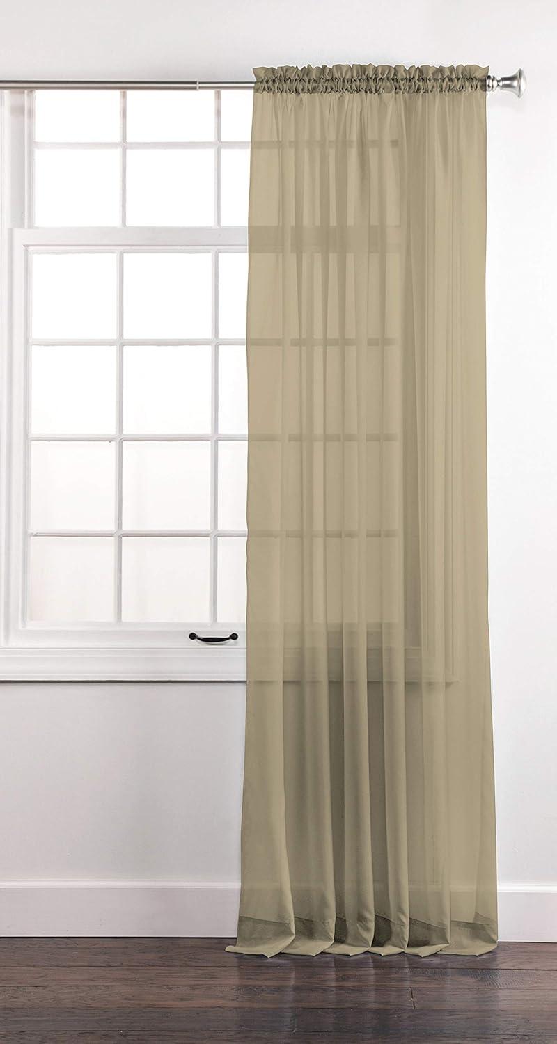 Collections Etc Elegance Sheer Window Curtain Panel Bisque 60" x 63"