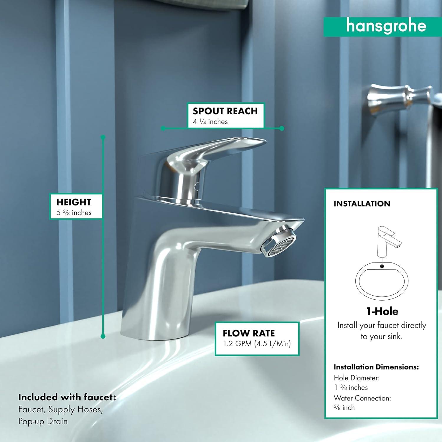 Logis Single Hole Bathroom Faucet with Drain Assembly