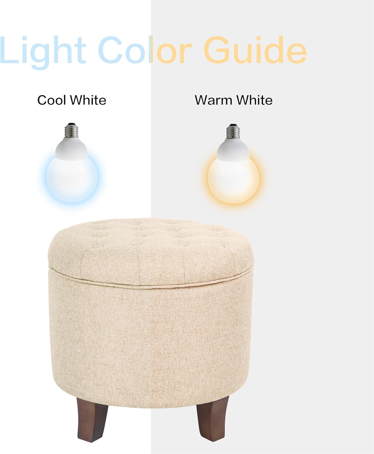 HomePop Boho Tufted Storage Ottoman Twine Light Brown: Upholstered, Plywood Frame, Foam Fill