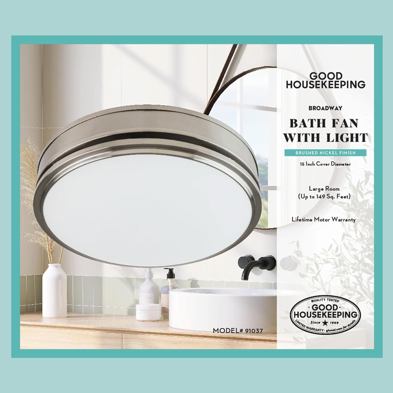 Brushed Nickel Round LED Ceiling Mount Exhaust Fan