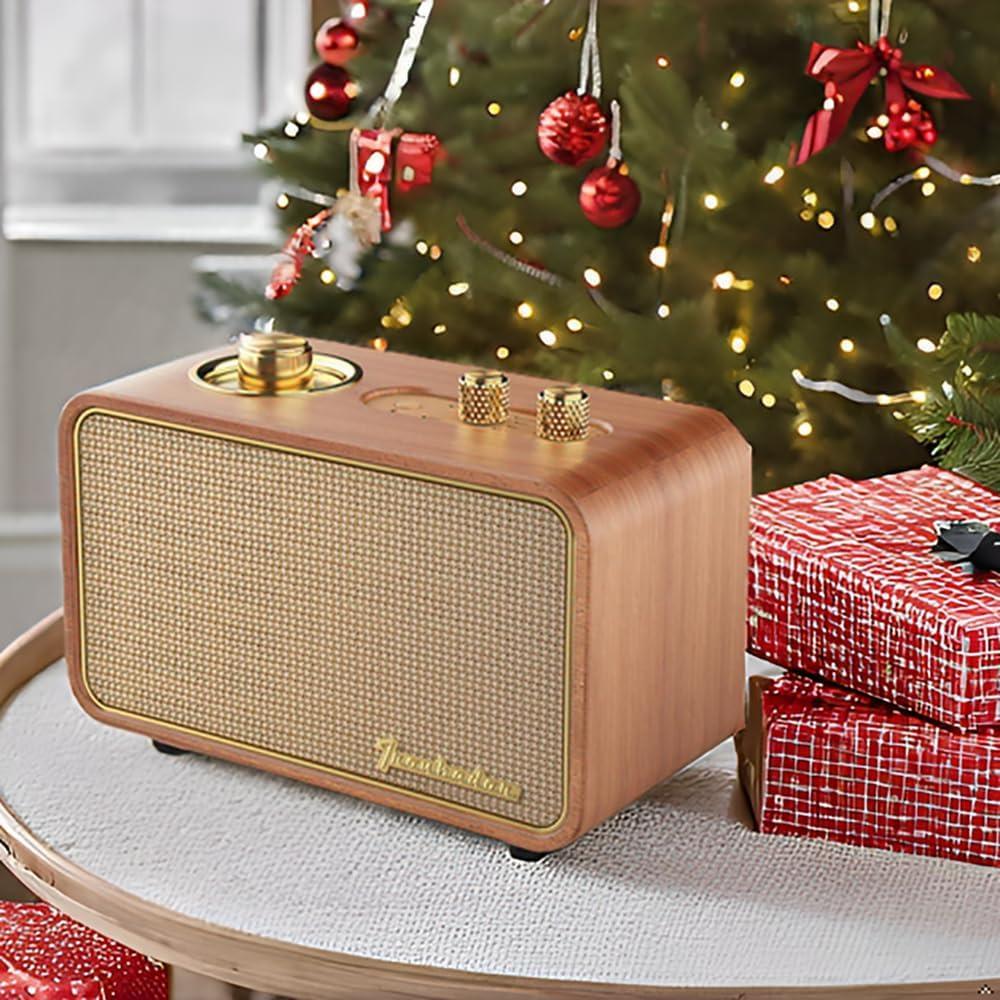Retro Bluetooth Speaker Wood Vintage Bluetooth Speaker Small Wireless Old Fashion Style, AM/FM Tunning Dial,Electronics for Home, Perfect for Cafe,Restaurant,Vintage Store, Bedroom(Retro Wood)