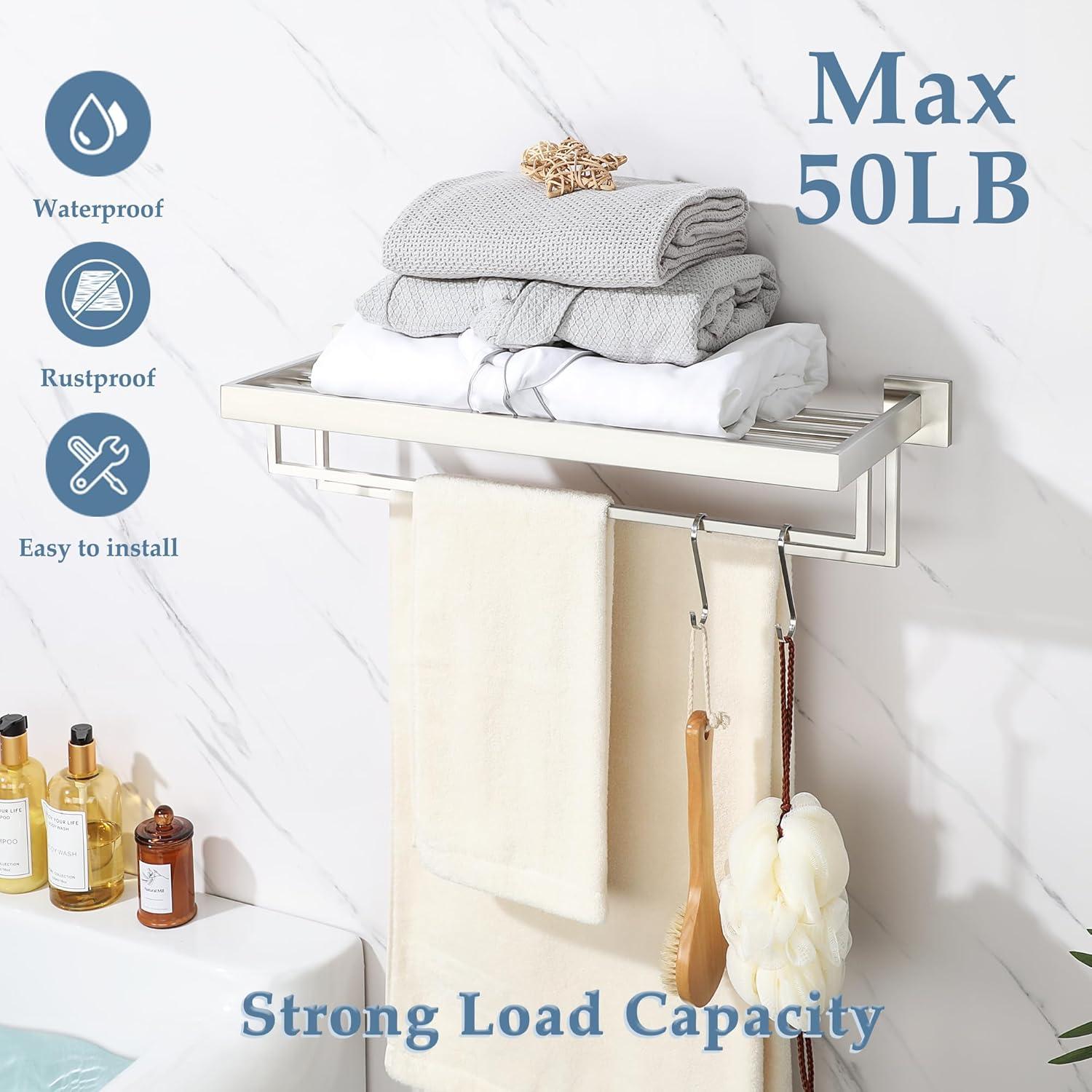 Double Towel Bar, 24 Inch Towel Racks for Bathroom, Modern Towel Holder for Bathroom Wall