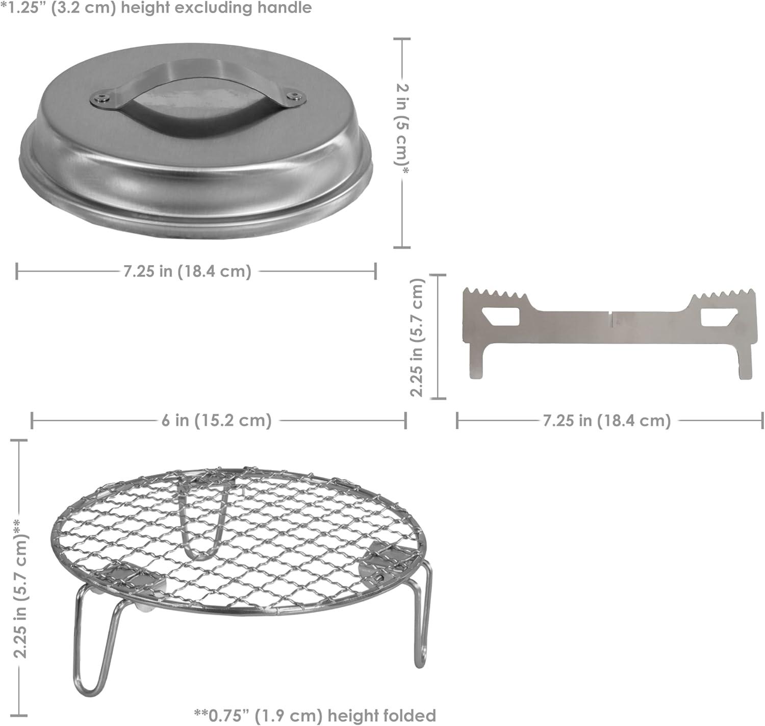 Compact Stainless Steel Smokeless Fire Pit Accessory Kit