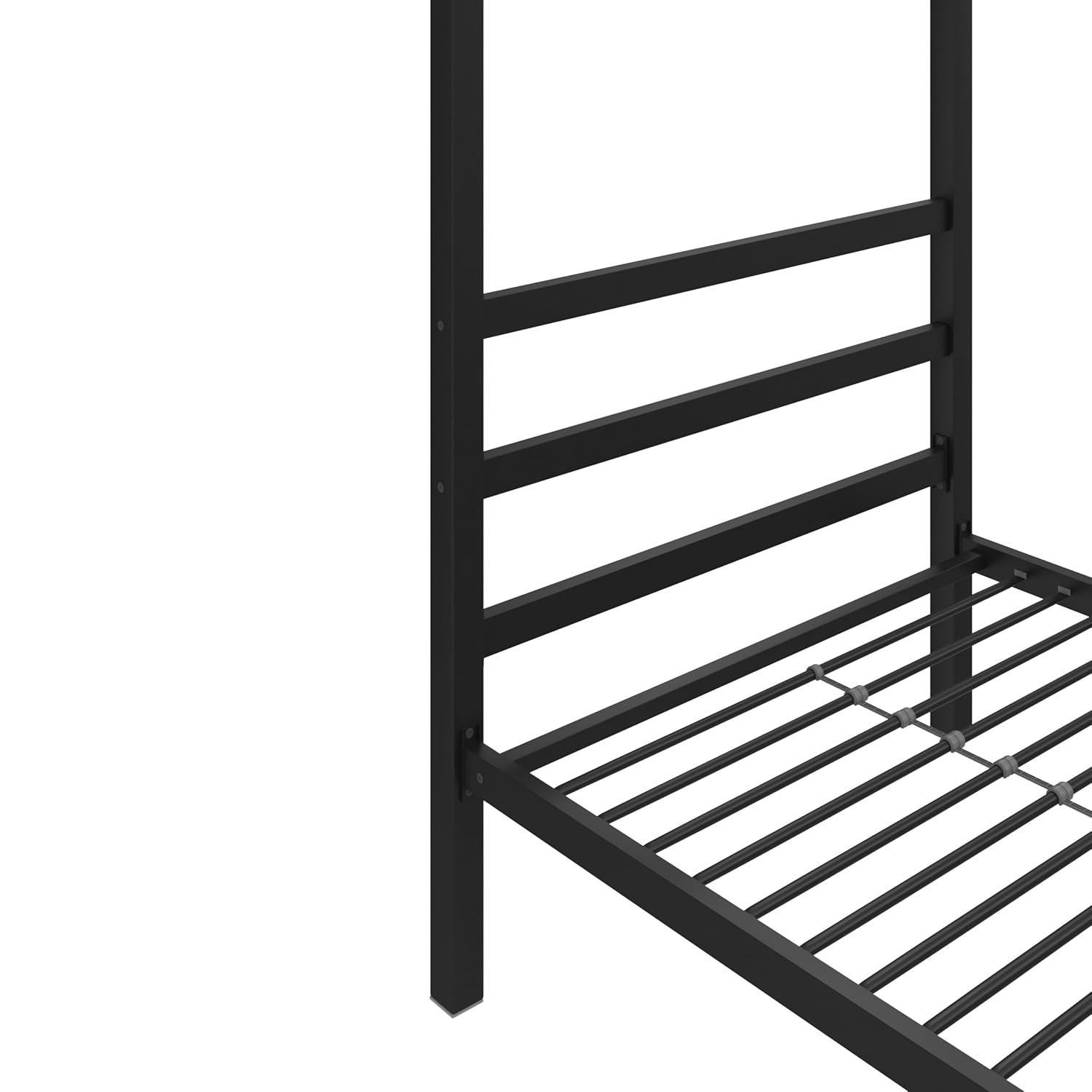 DHP Modern Metal Canopy Bed, Twin, Black