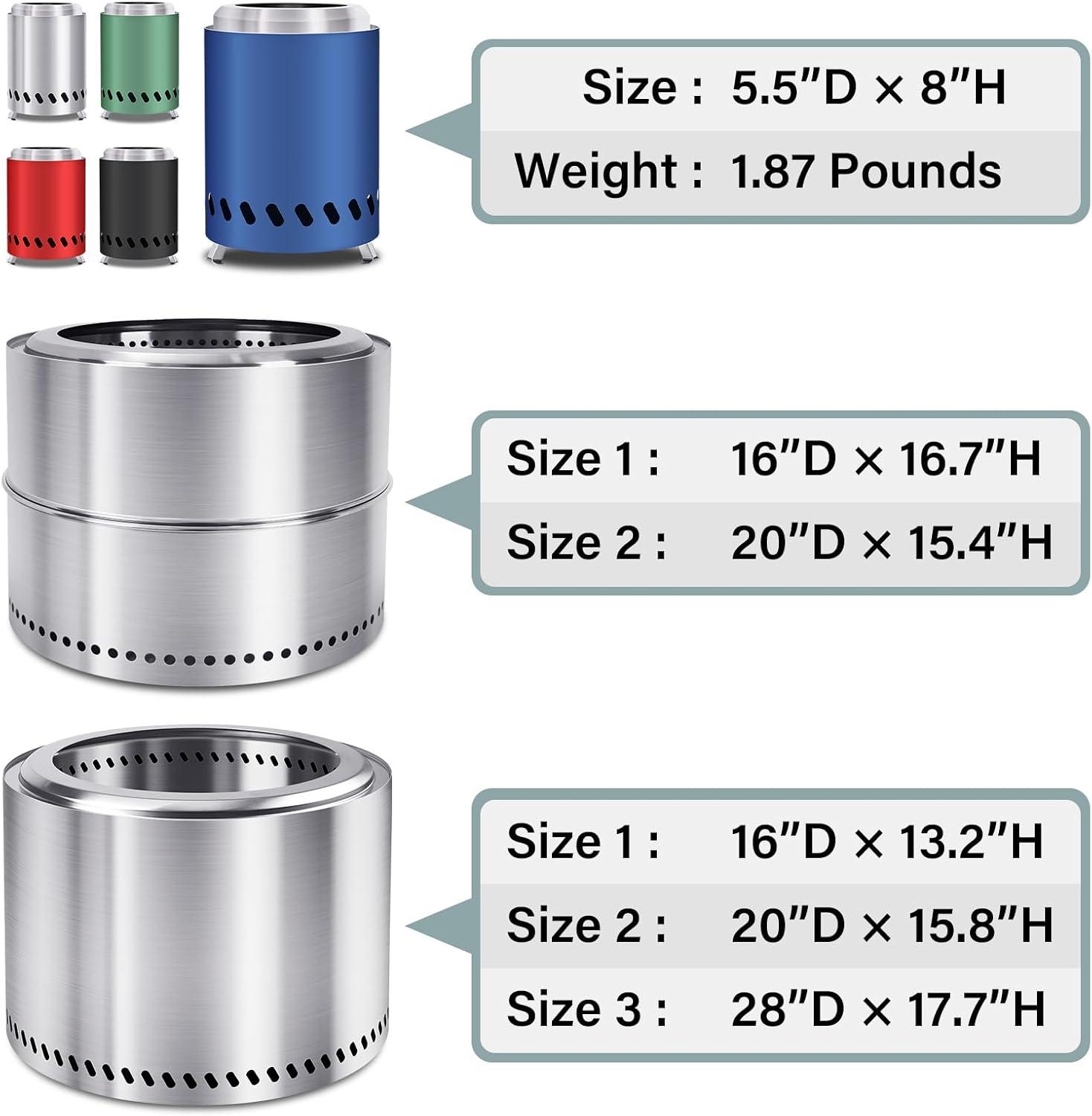 5.5inch Mini Fire Pit for Table, Small Tabletop Fire Pit , Outdoor Fire Pit Tabletop with Carry Bag,Stainless Steel, Blue