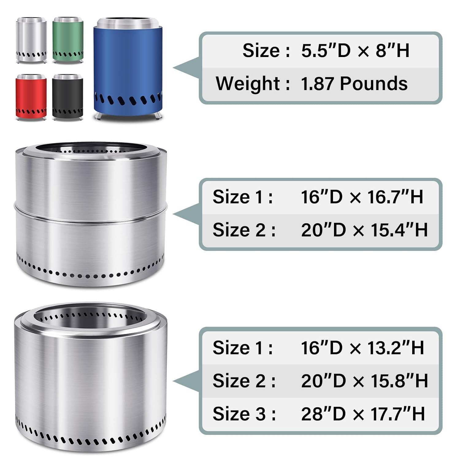 5.5inch Mini Fire Pit for Table, Small Tabletop Fire Pit , Outdoor Fire Pit Tabletop with Carry Bag,Stainless Steel, Blue