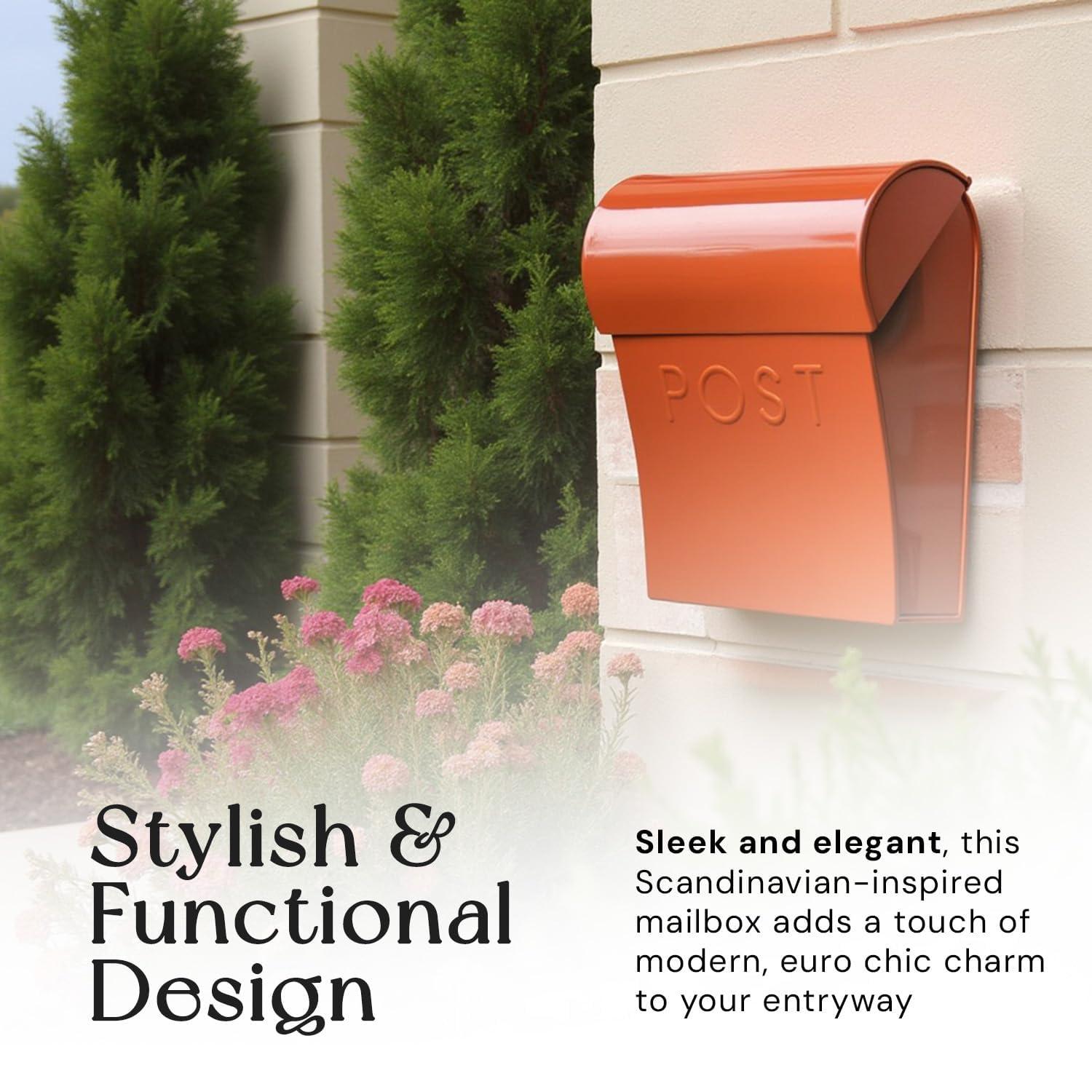 NACH Vicki Euro Farmhouse Max Water and Rust Protection Post Wall Mounted Mailbox