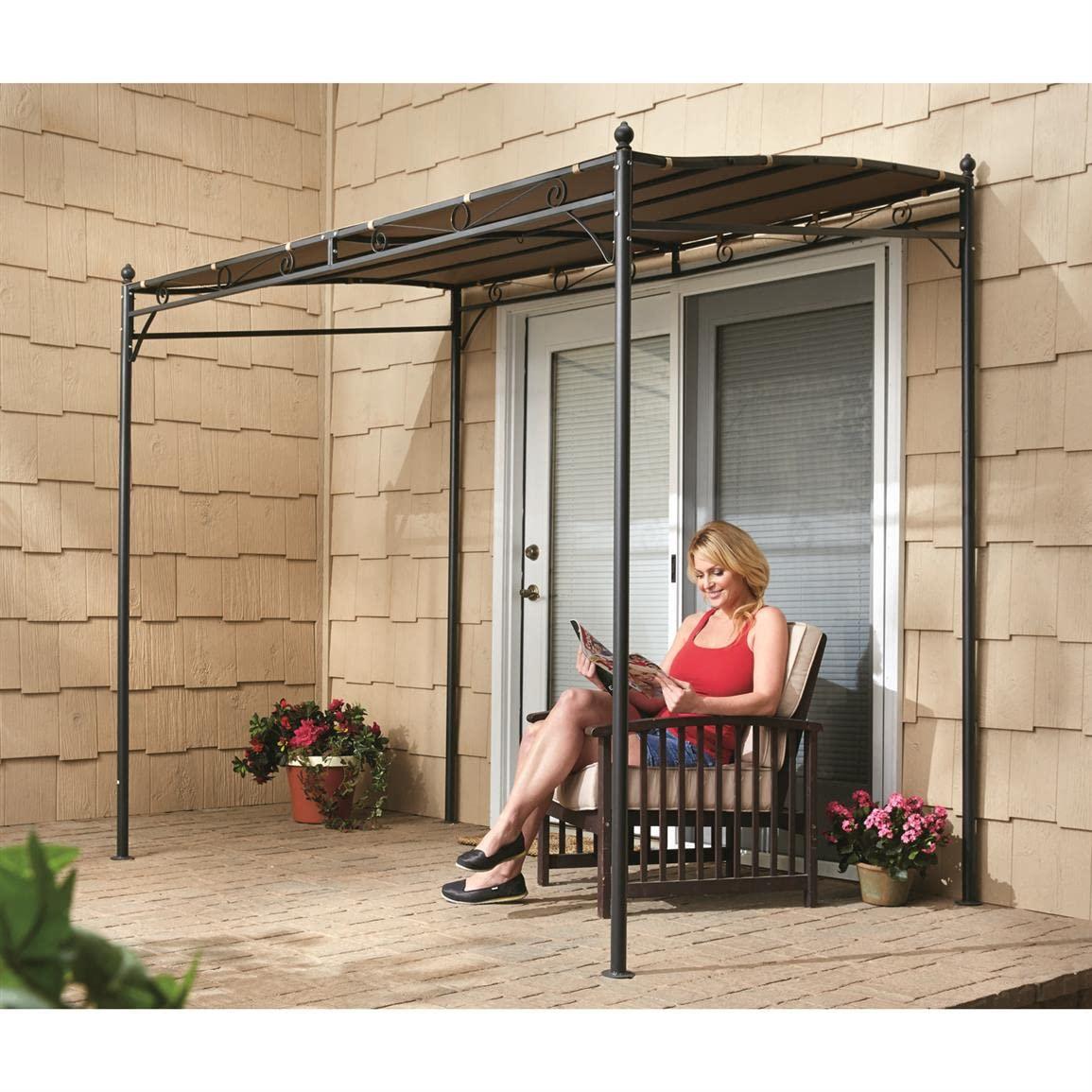 Tan 5' x 8' Steel Frame Outdoor Gazebo Canopy