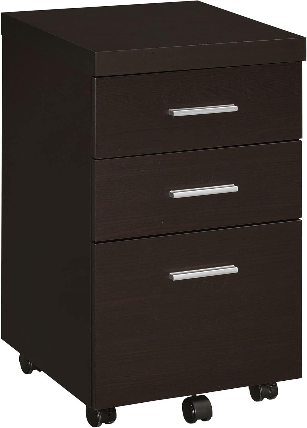 Black 3-Drawer Lockable Mobile Storage Cabinet