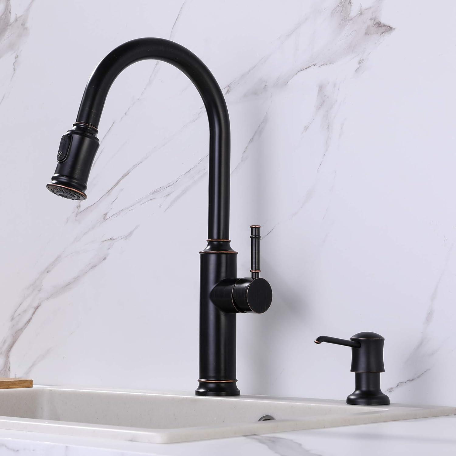 Oil Rubbed Bronze Cylindrical Kitchen Sink Soap Dispenser