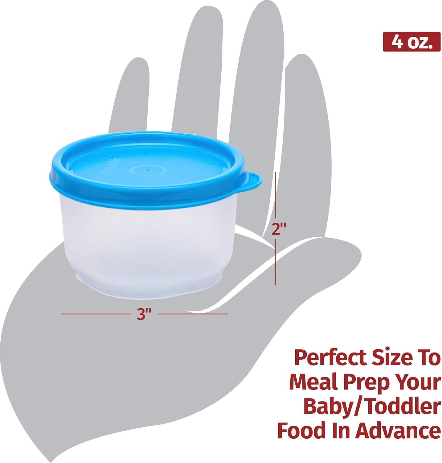 Signora Ware Reusable Airtight Food Prep Storage Containers with Lids, Set of 6 4-Oz