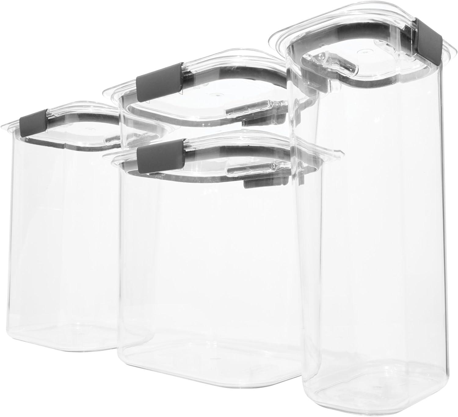 Silver Plastic Airtight Food Storage Container Set