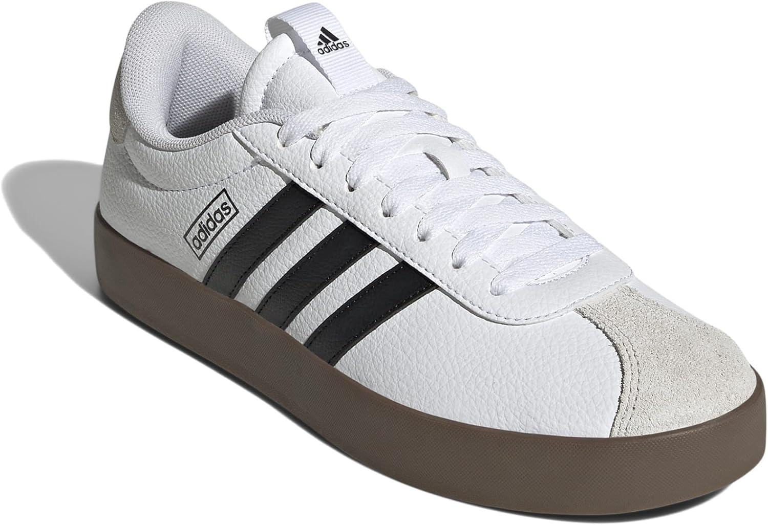 White and Black Genuine Leather Fashion Sneakers