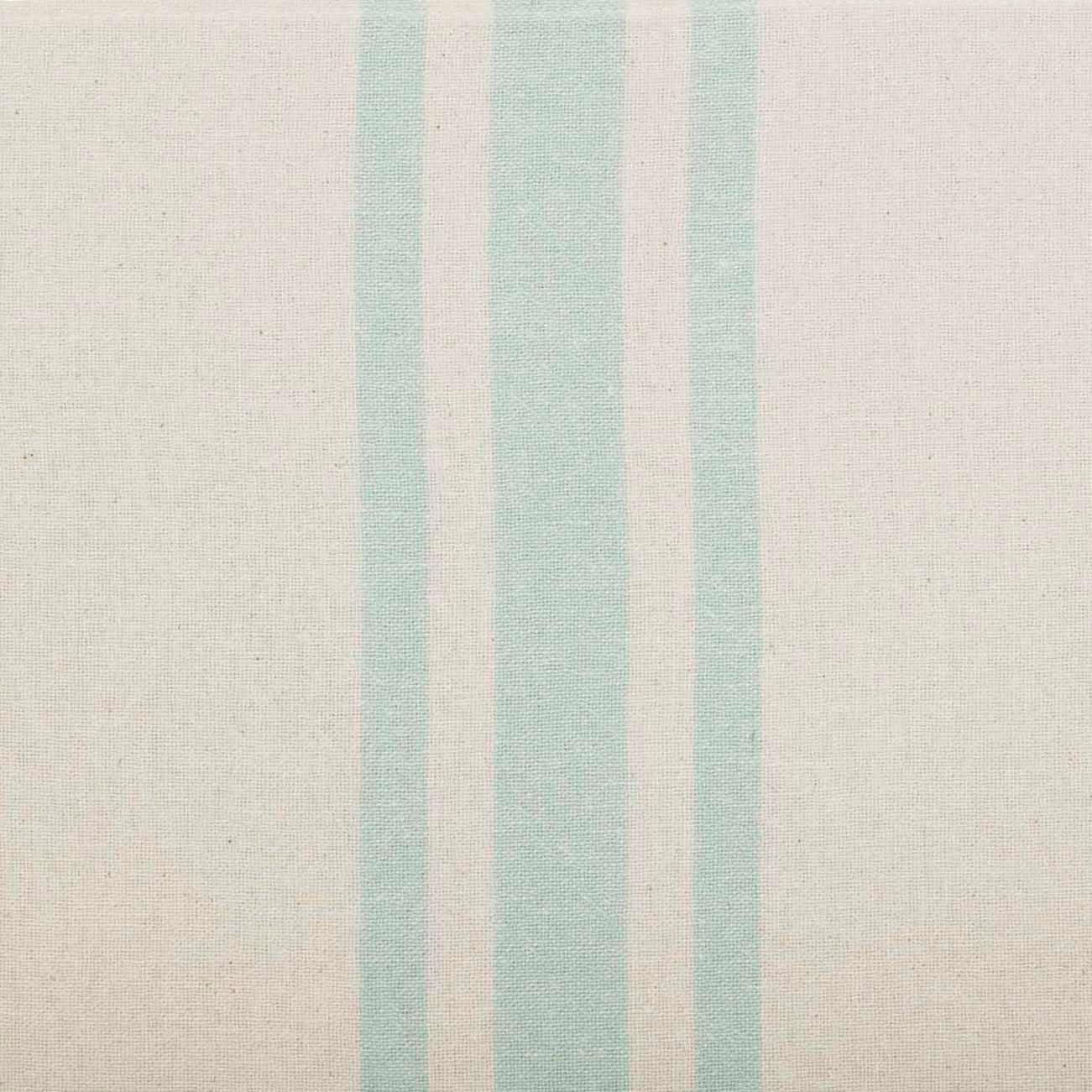 VHC Brands Grain Sack Aqua Blue Stripe Coastal Farmhouse Kitchen Curtain Valance 16x72