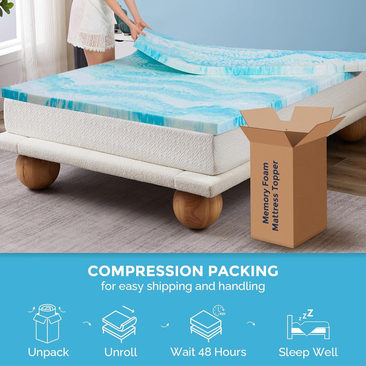 Mattress Topper, Queen Size Memory Foam Mattress Topper,Pressure Relief for Back Pain, 4 Inches