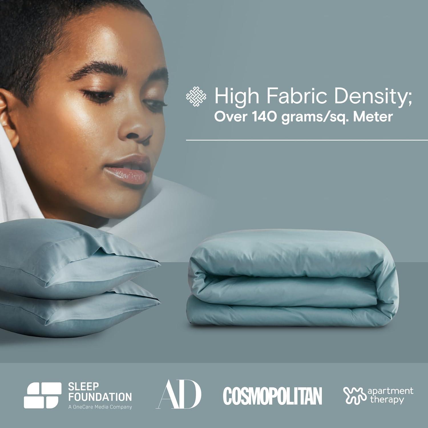 Teal Organic Bamboo Viscose Full/Queen Duvet Cover Set