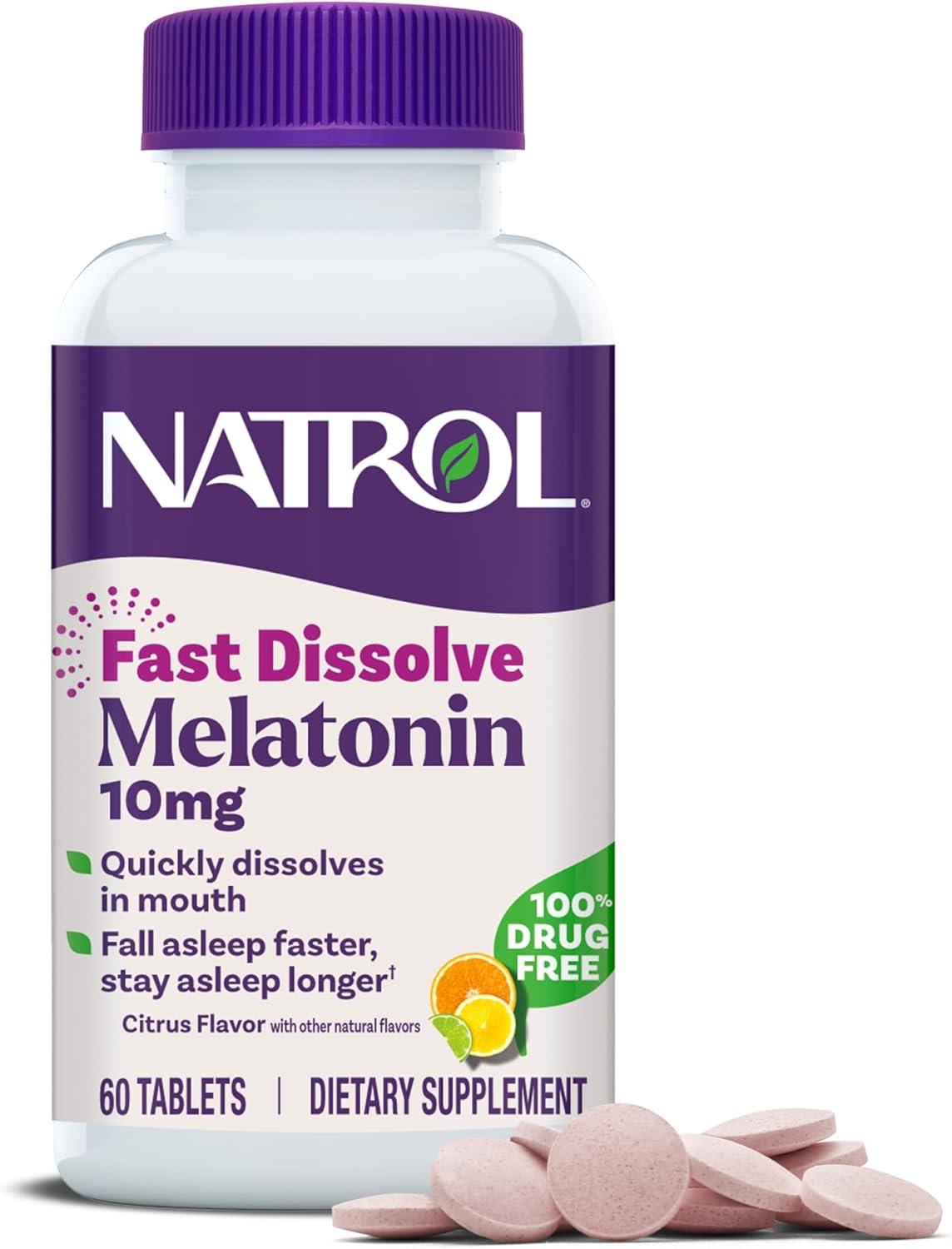 Natrol Melatonin, Citrus, 10 mg, 60 Tablets