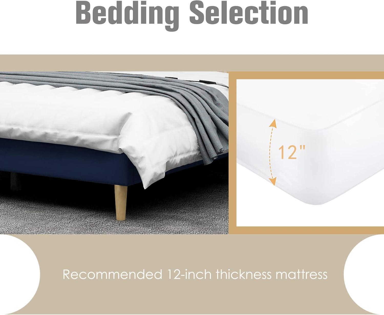 Eriksay Low Profile Upholstered Platform Bed with Winback Headboard