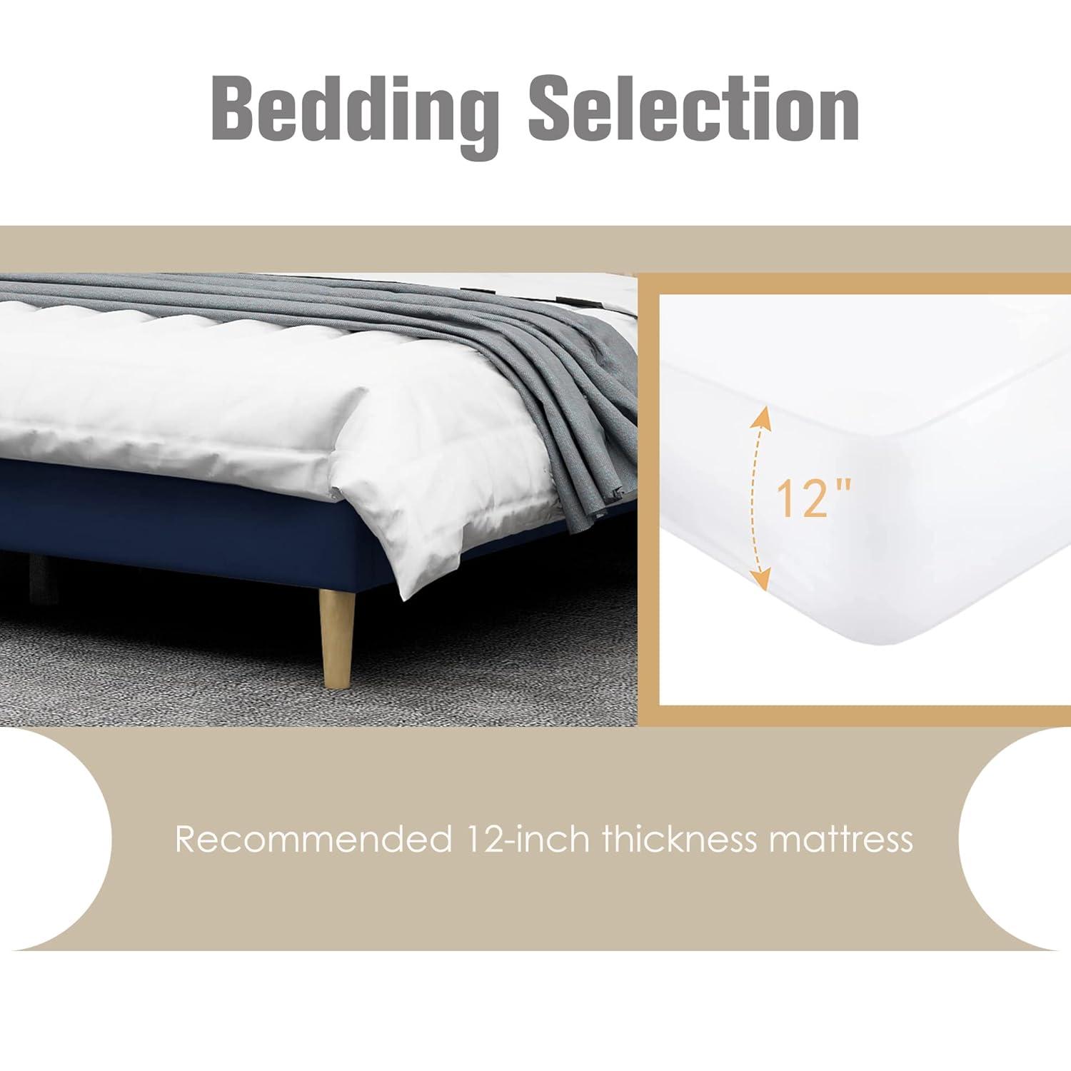 Eriksay Low Profile Upholstered Platform Bed with Winback Headboard