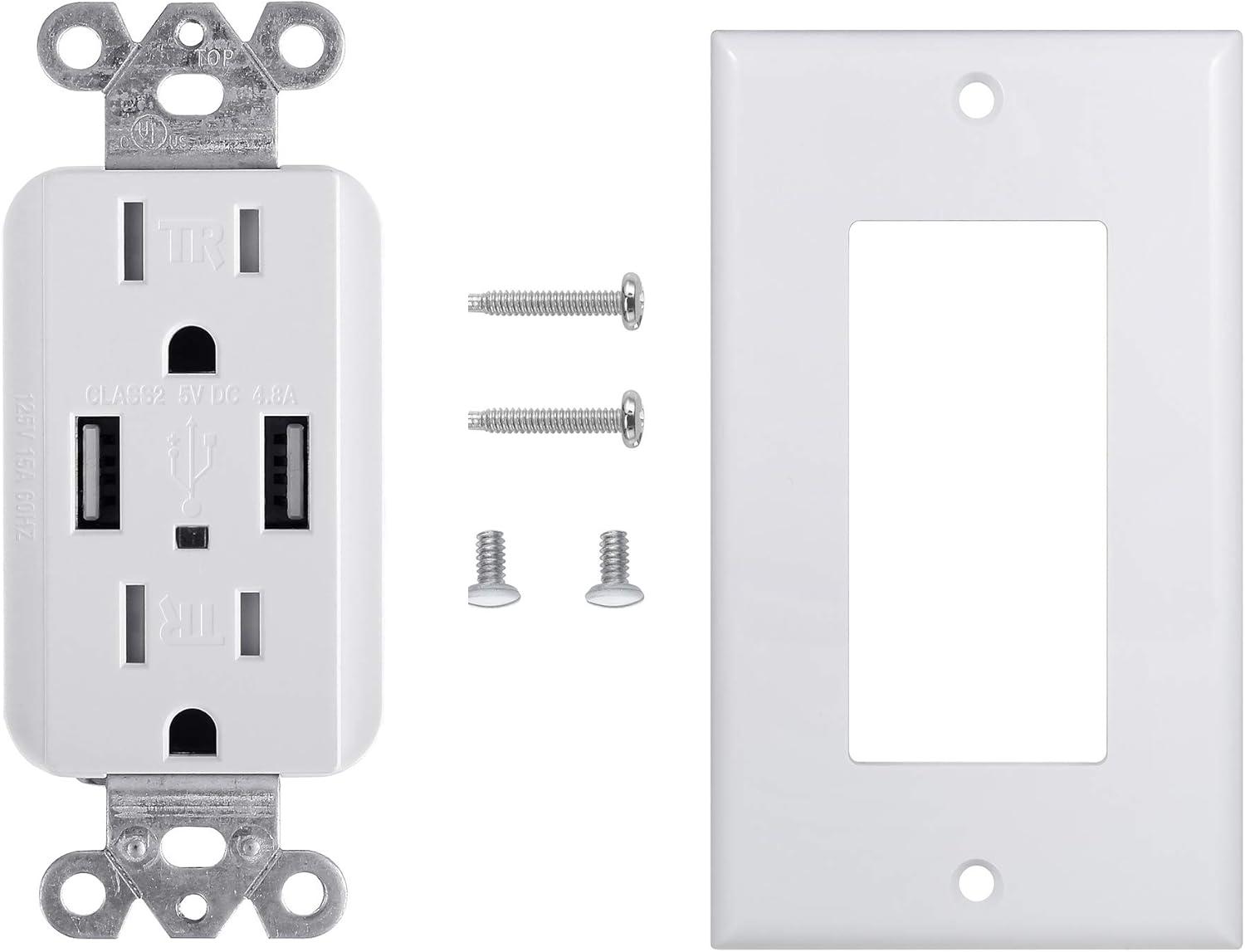 15 Tamper Resistant Duplex Outlet with USB Port