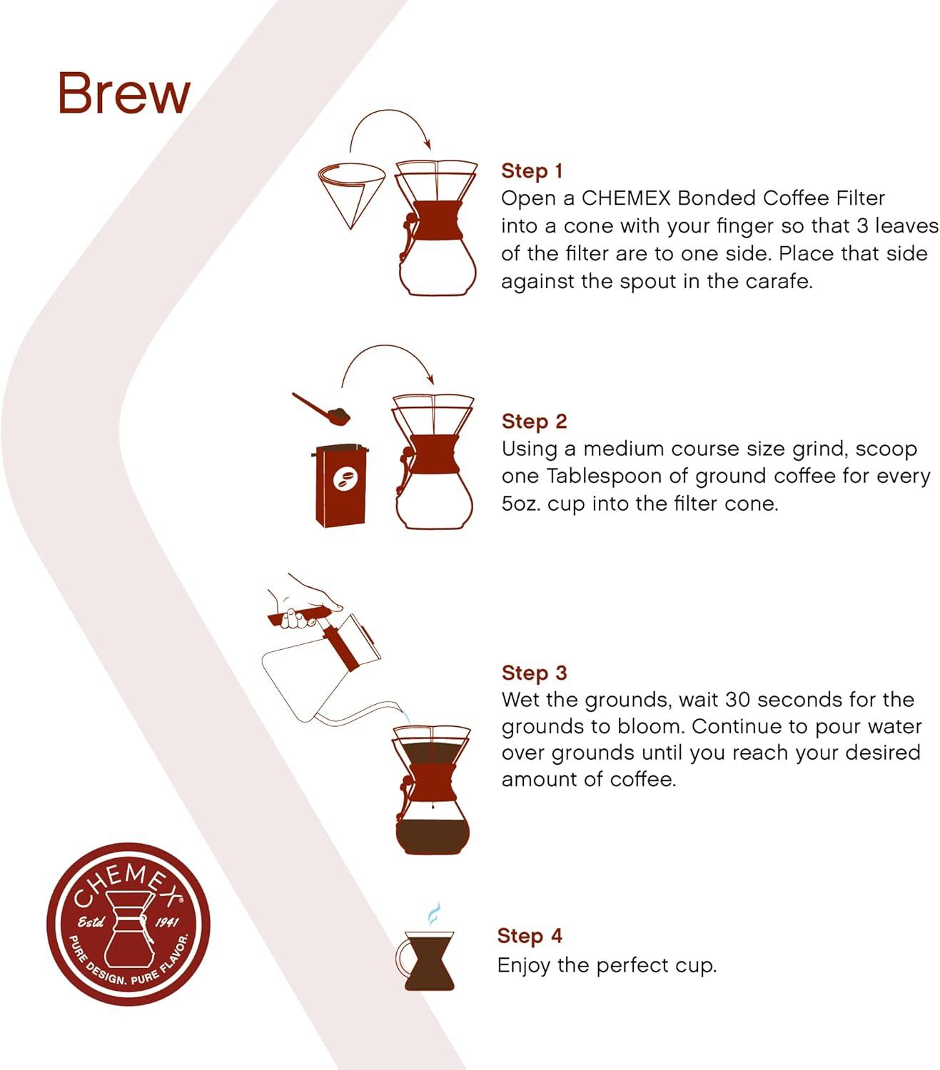 Chemex ® 8-Cup Glass Pour-Over Coffee Maker with Natural Wood Collar