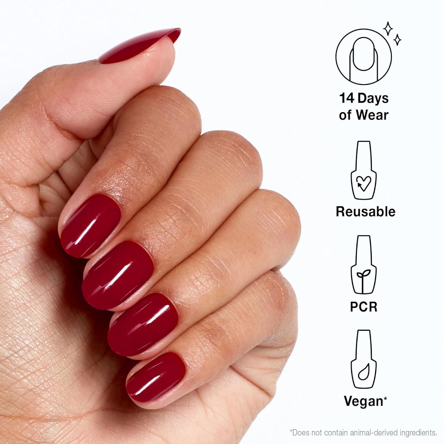 OPI xPRESS/ON Press on Nails | Short Round Classic Shape Nail Art | Dark Colors | 30 Count With Glue | Instant Gel-Like Salon Manicure | Long Lasting, Reusable, Non-damaging