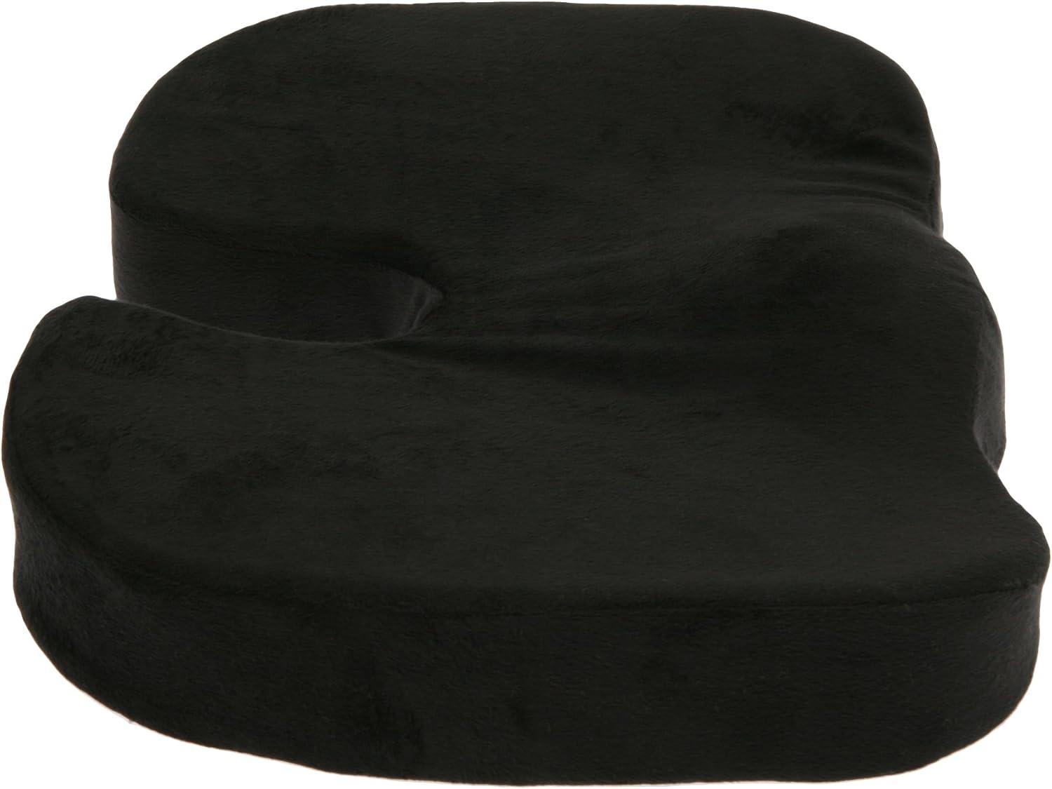 Deluxe Comfort Coccyx Orthopedic Memory Foam – Tailbone Support – Great for Car or Office – Seat Cushion, Black