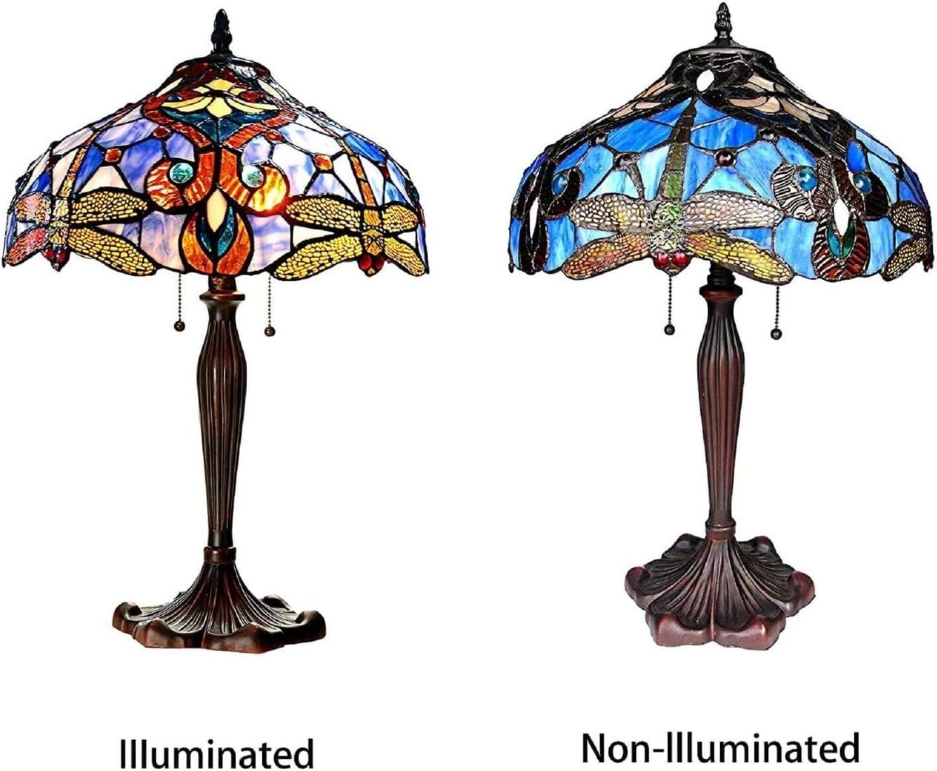 CHLOE Lighting JULIA Tiffany-style 2 Light Dragonfly Table Lamp 17" Shade