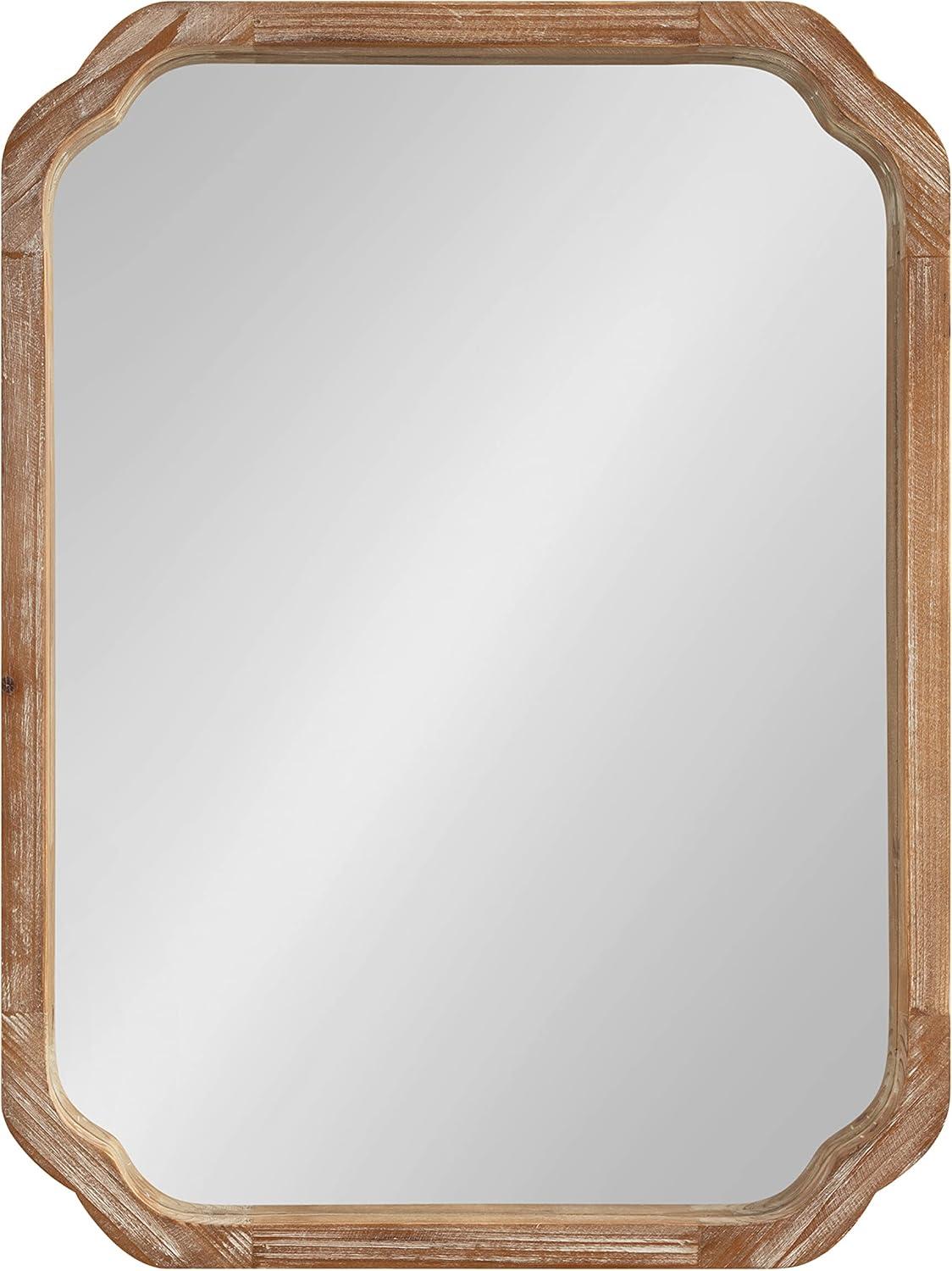 Marston Rustic Brown Solid Wood Rectangular Vanity Mirror