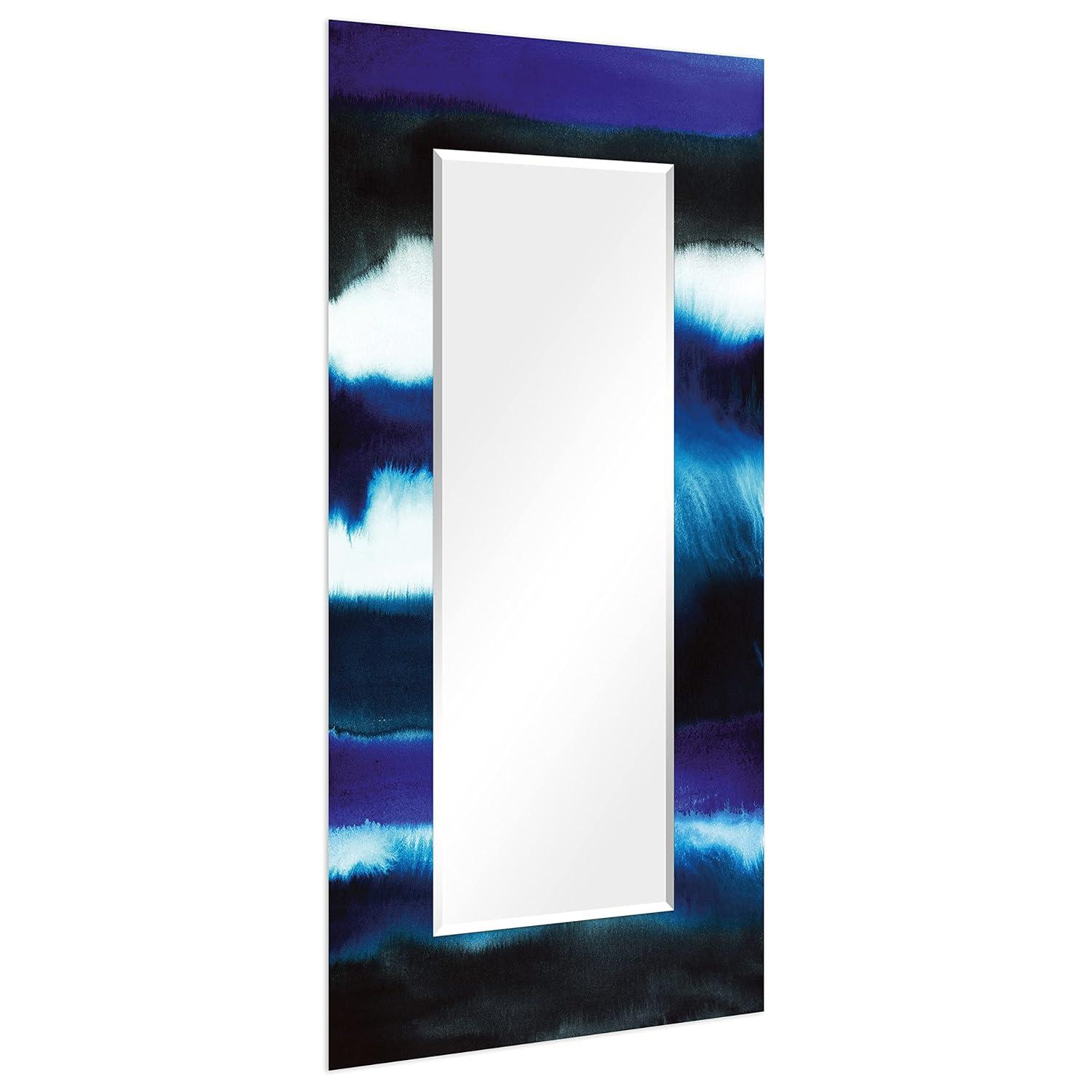 Empire Art Direct Run Off II Rectangular Beveled Mirror on Free Floating Reverse Printed Tempered Art Glass, 72" x 36" x 0.4", Ready to Hang