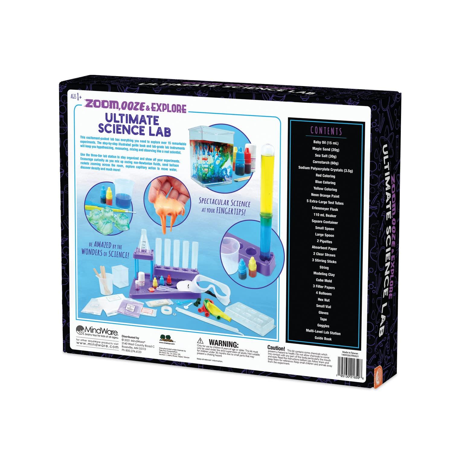 MindWare Science Academy: Zoom, Ooze & Explore Ultimate Lab 15+ Amazing Experiments for Teens & Kids Ages 8 & Up Over 40 Experiments with All Ingredients Included