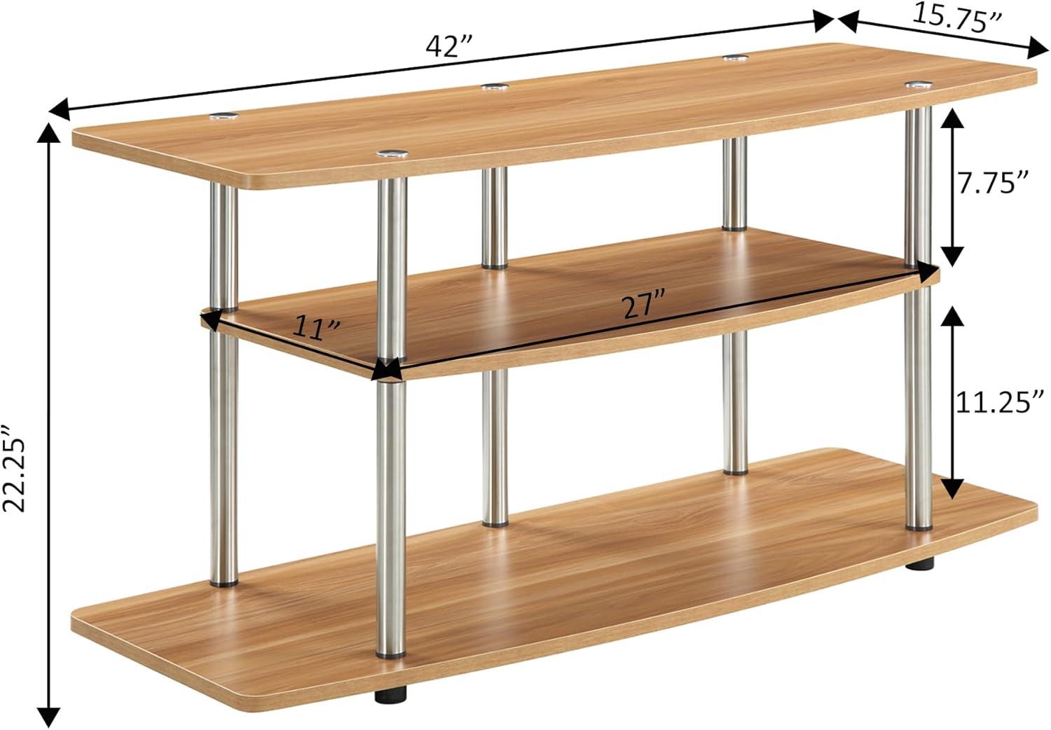 Convenience Concepts Designs2Go No Tools 3 Tier Wide TV Stand for TVs up to 46", Light Oak