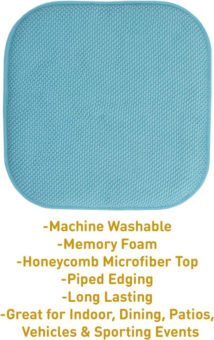 Memory Foam Honeycomb Non-Slip Back 16" x 16" Chair Cushion Pad 2, 4, 6, 12 Pack