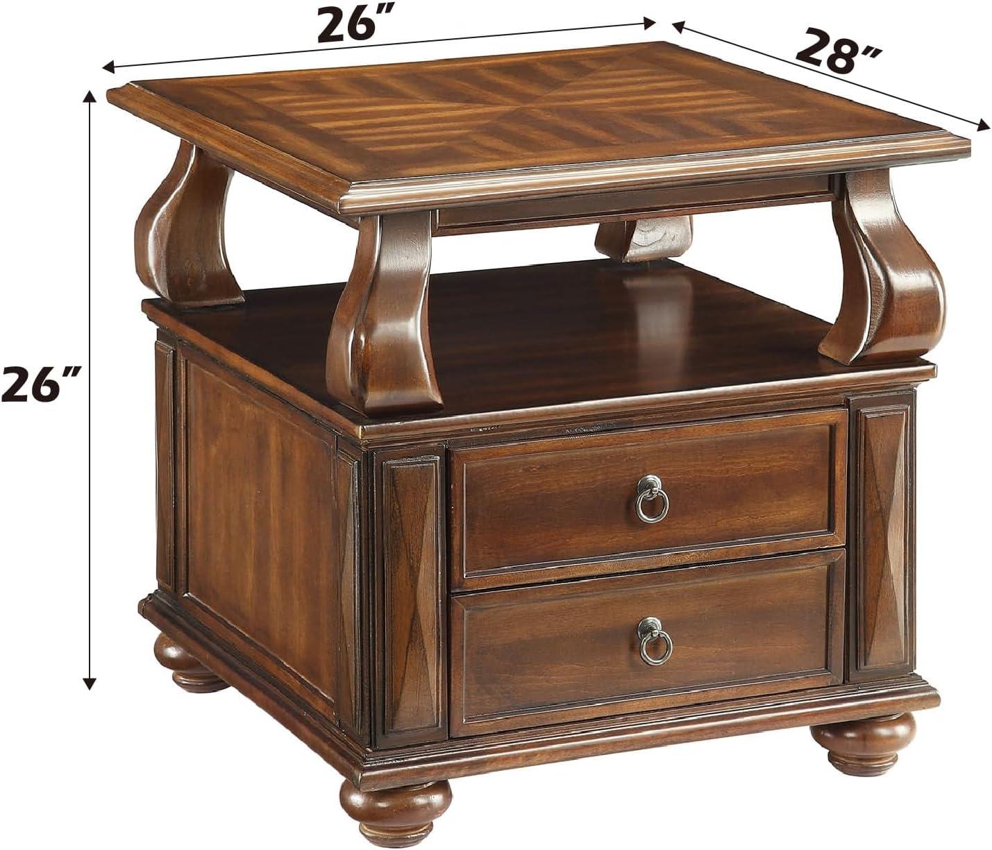 Charleen Solid Wood Top 2 - Drawer End Table