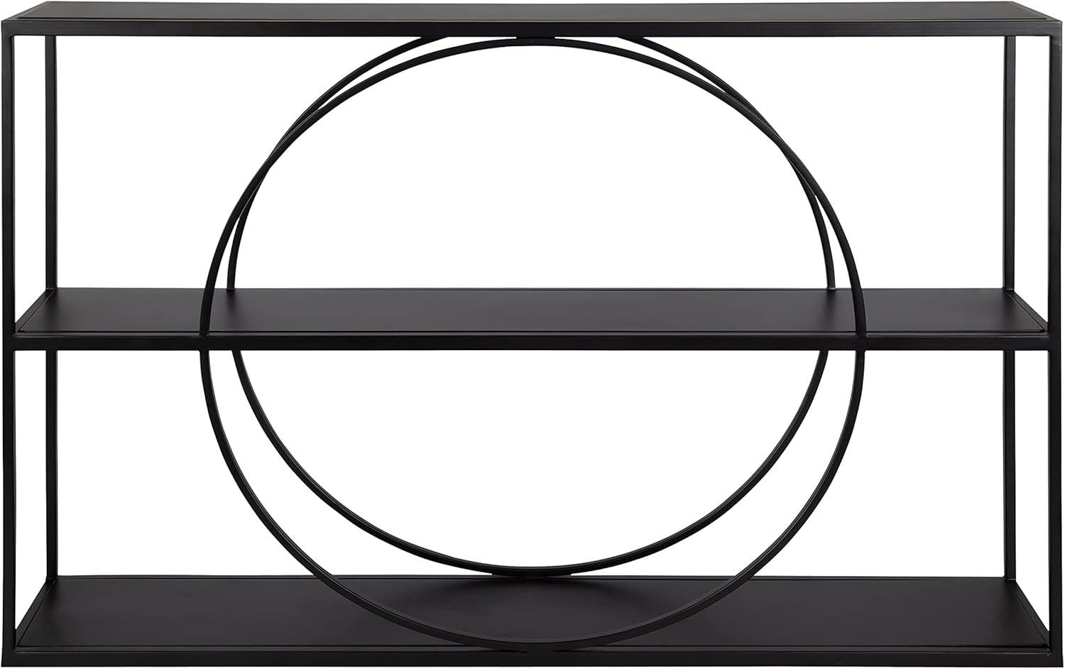 Pirzada Mid-Century Modern Black Wood Floating Wall Shelf