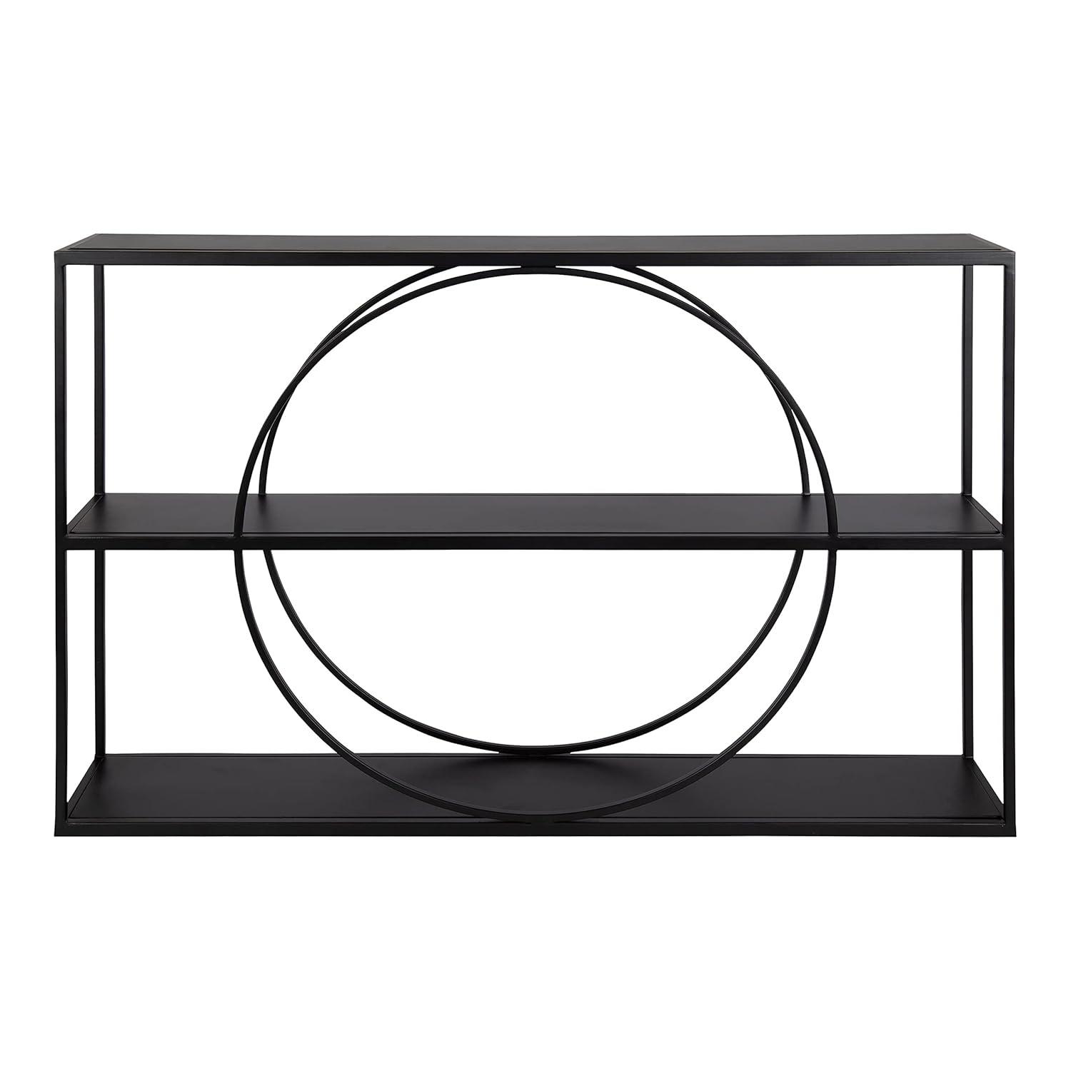 Kate & Laurel All Things Decor 36" x 24" Pirzada Geometric Wall Shelf Black: 3-Tier Metal Storage, No Assembly Required