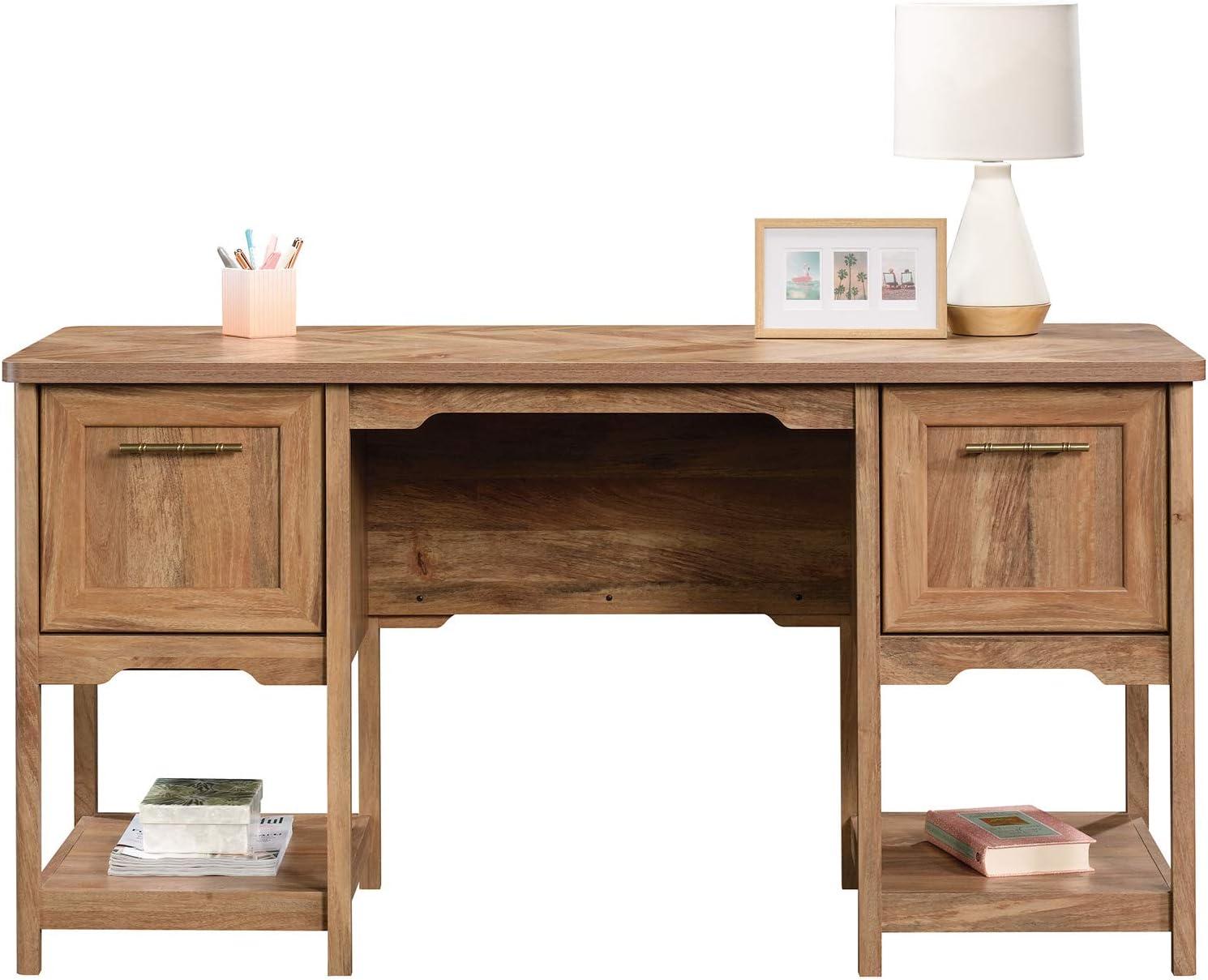 Sindoori Mango Wood Desk with Drawers and Filing Cabinet