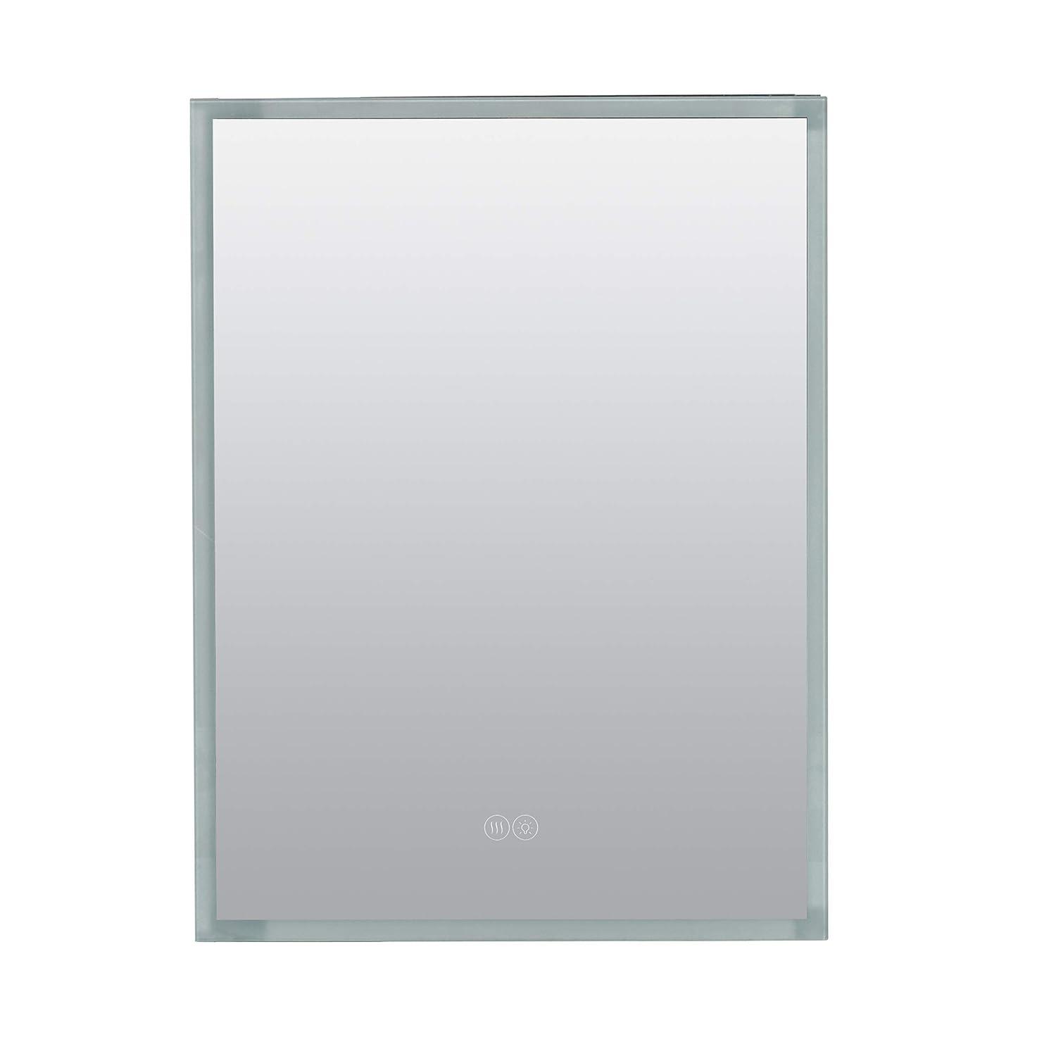 Arlot Recessed or Surface Mount Framed Medicine Cabinet with LED Lighting and Electrical Outlet