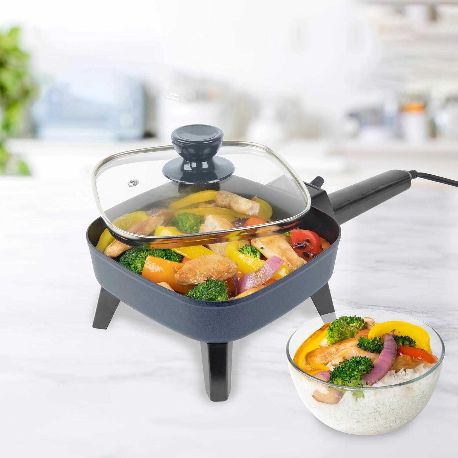 MyMini Electric Skillet, 7 inch, 600 watts, Gray